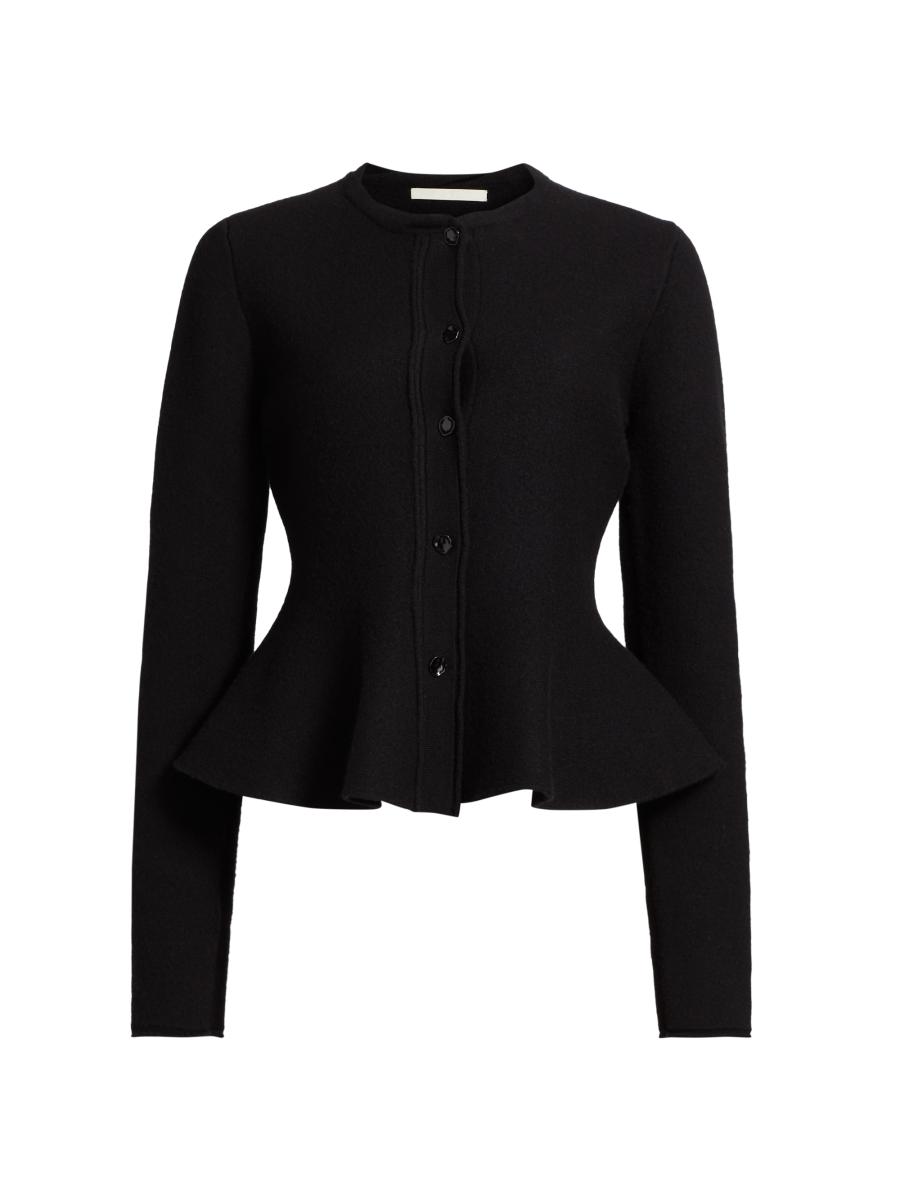 Jason Wu Collection Boiled Wool Peplum Cardigan | Saks Fifth Avenue