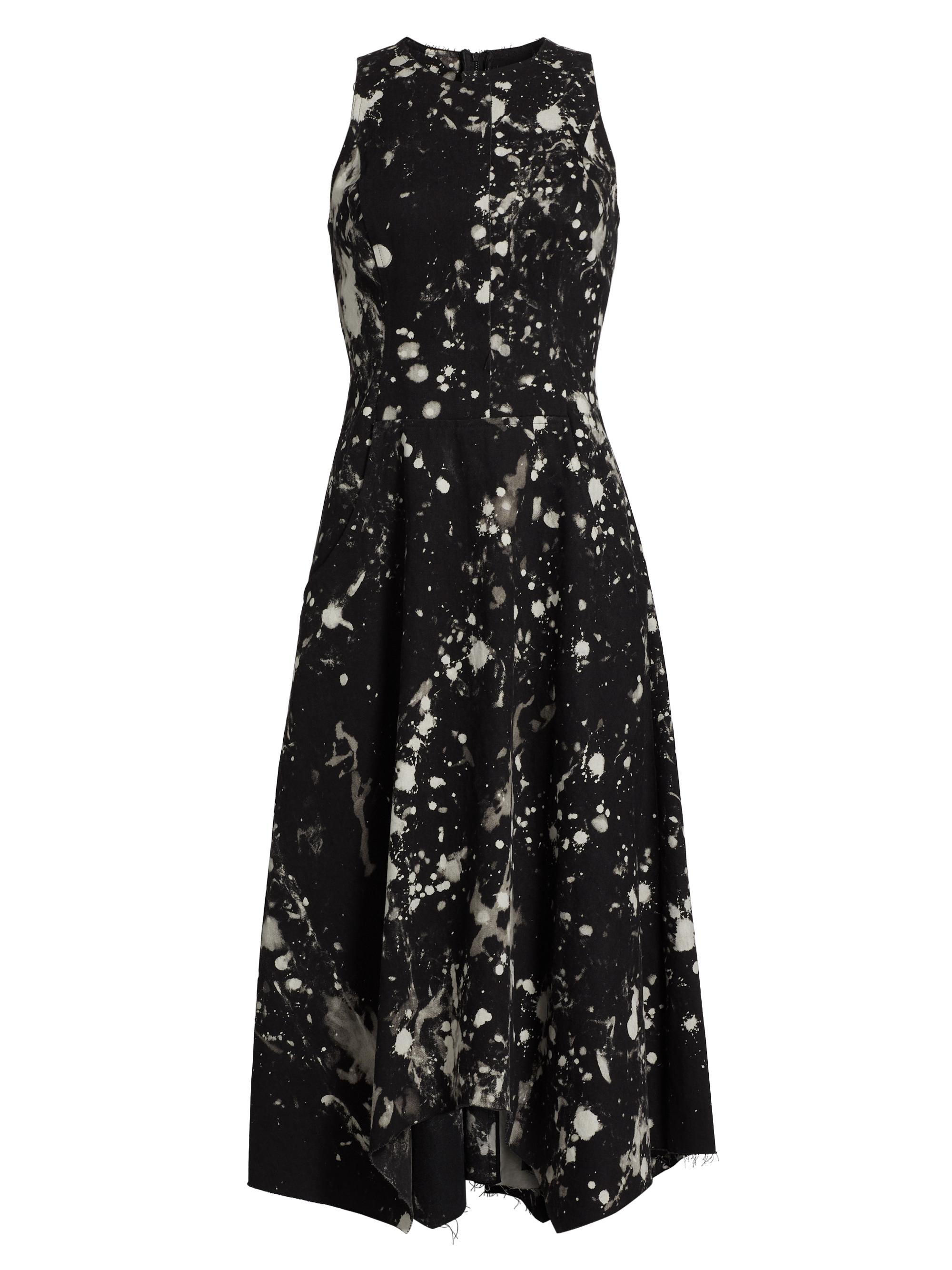 Jason Wu Collection Women's Splatter Cotton Midi-Dress - Black Chalk