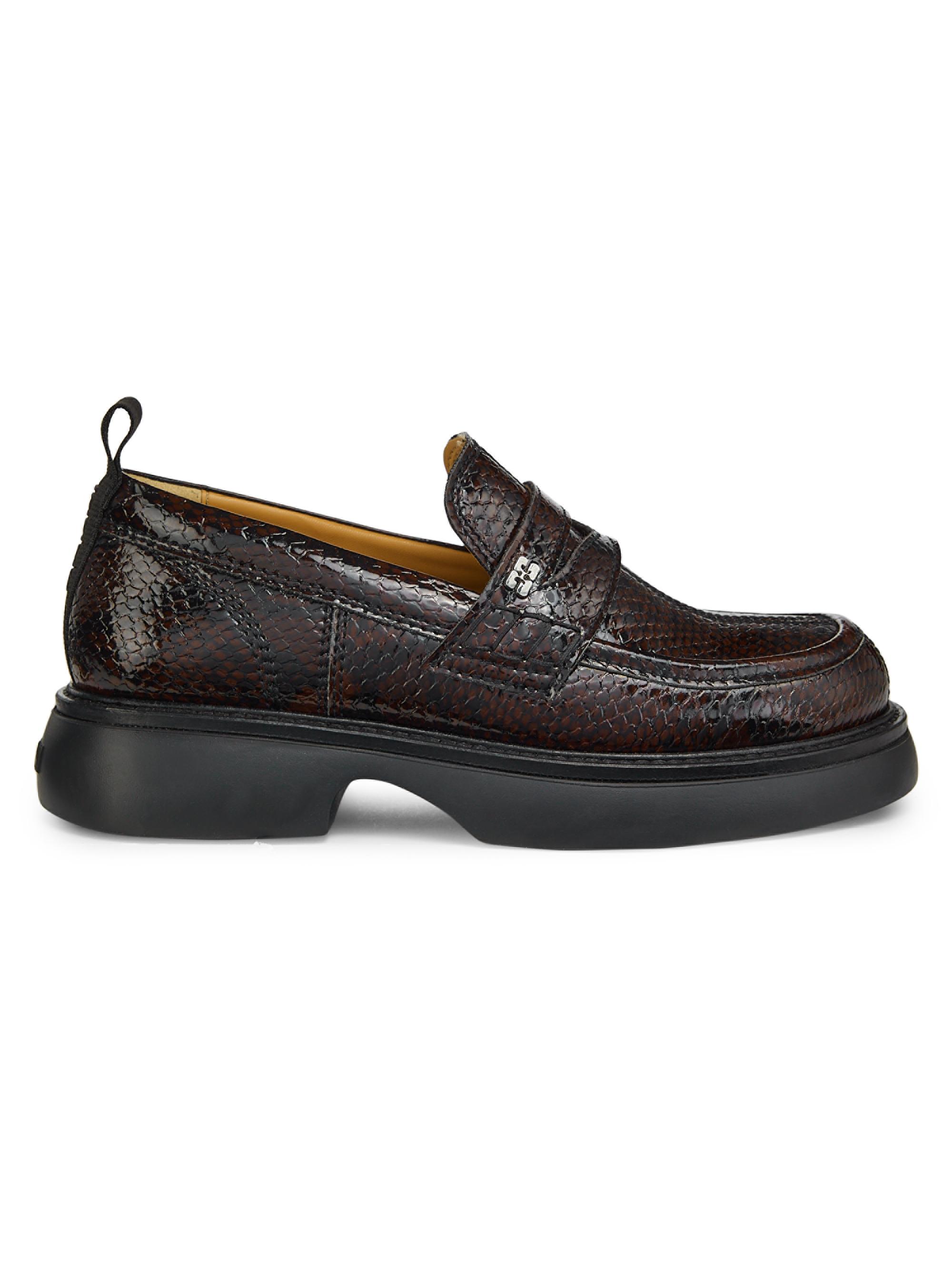 Ganni Everyday Snake-Embossed Loafers | Saks Fifth Avenue