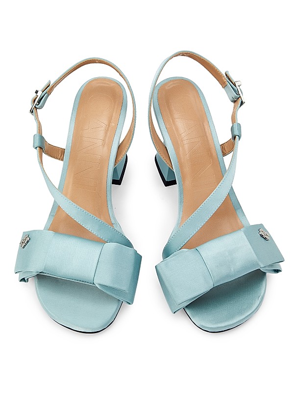 Shop Ganni Big Bow 75MM Satin Sandals | Saks Fifth Avenue Shop Ganni Big Bow 75MM Satin Sandals | Saks Fifth Avenue