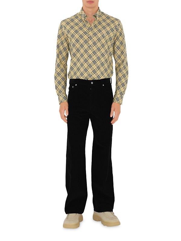 Shop Burberry Check Cotton Button-Down Shirt | Saks Fifth Avenue Shop Burberry Check Cotton Button-Down Shirt | Saks Fifth Avenue