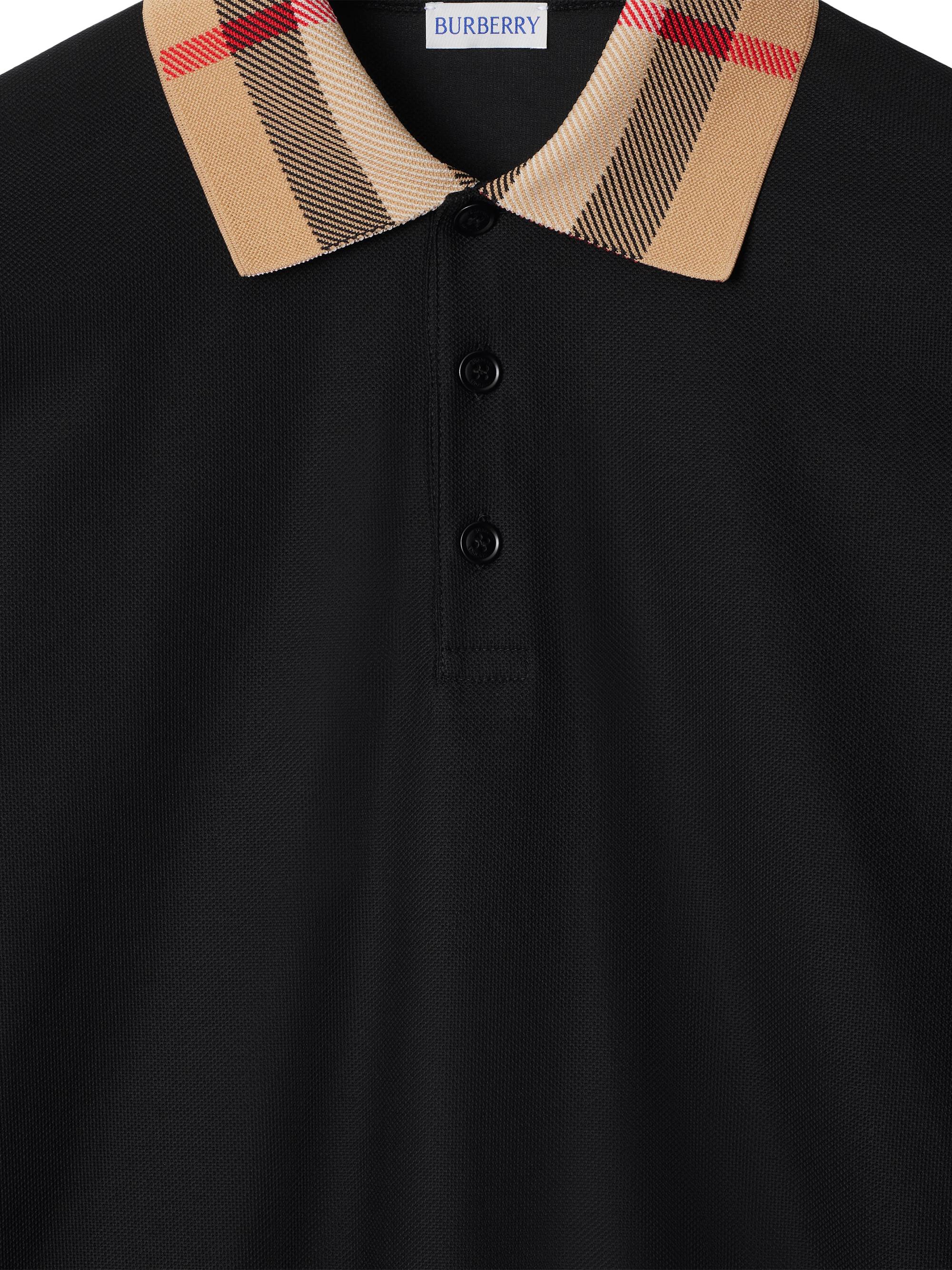 Burberry Cody Check Collar Long-Sleeve Polo Shirt | Saks Fifth Avenue
