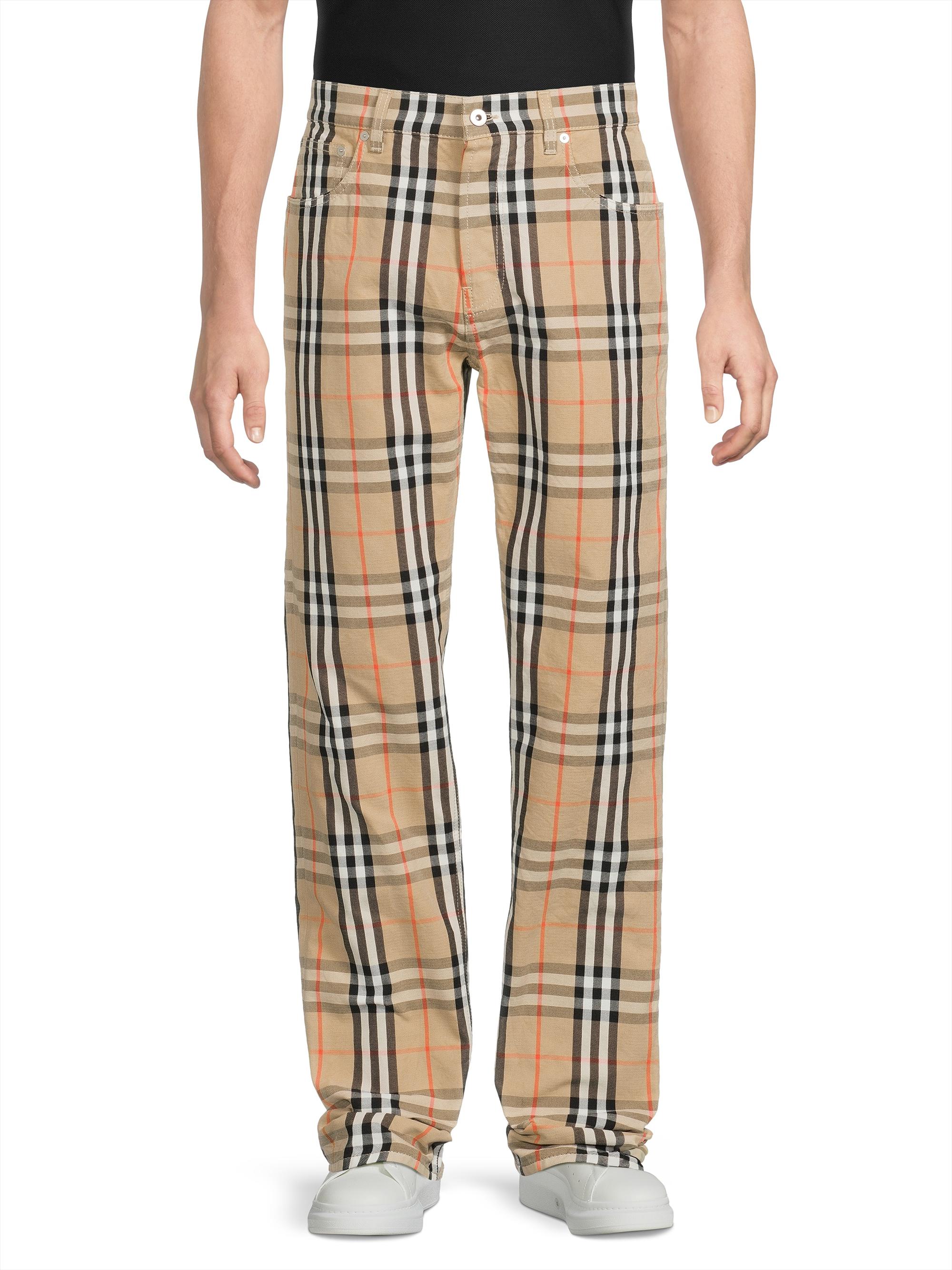 Burberry Check Straight-Leg Jeans | Saks Fifth Avenue