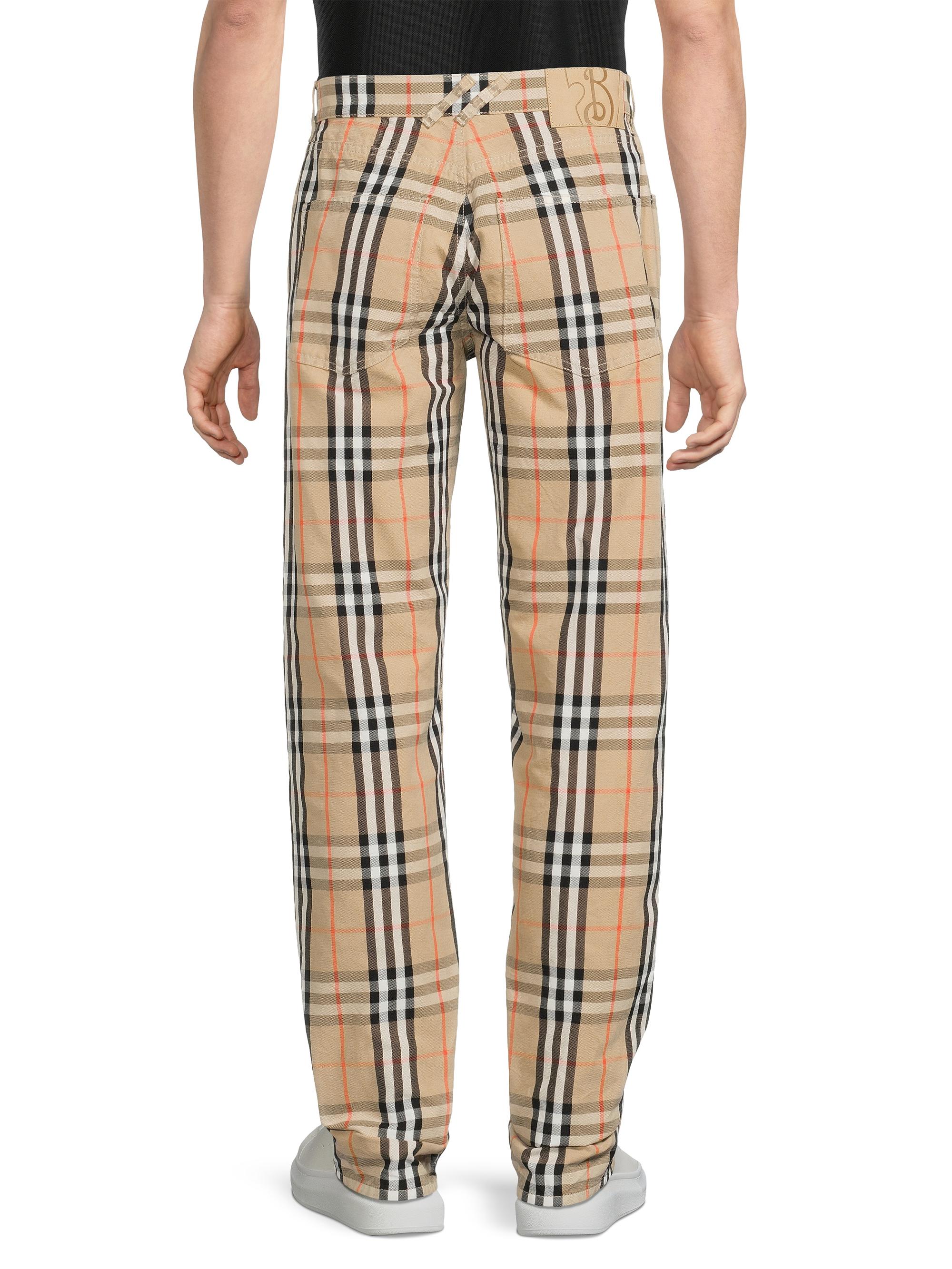 Shop Burberry Check Straight-Leg Jeans | Saks Fifth Avenue