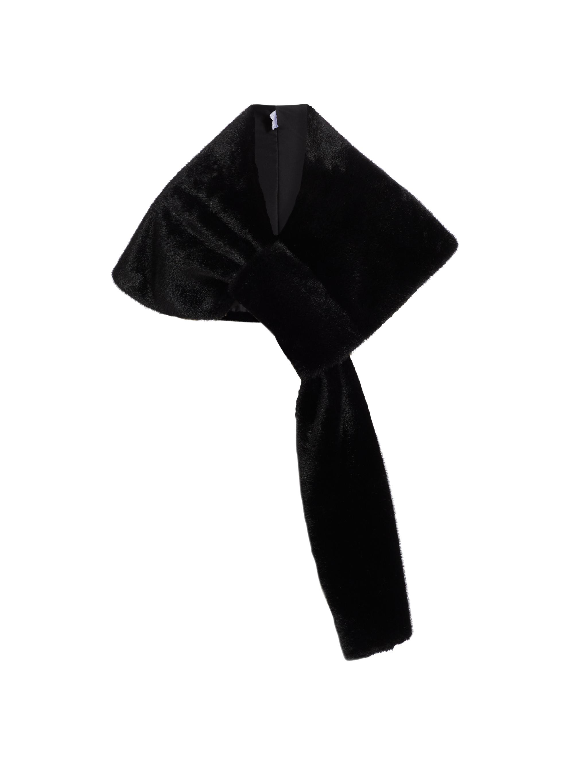 Theia Women's Faux Fur Draped Stole - Black