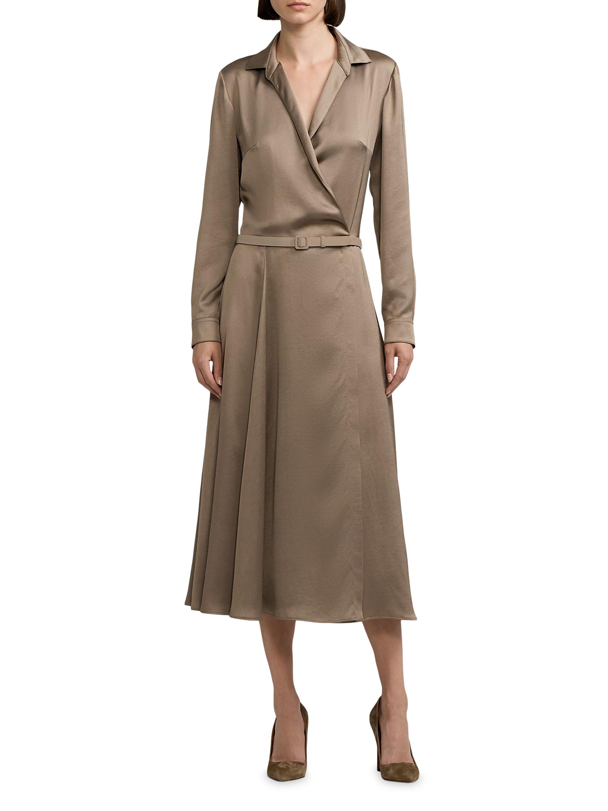 Ralph Lauren Collection Women's Washed Charmeuse Shirtdress - Truffle