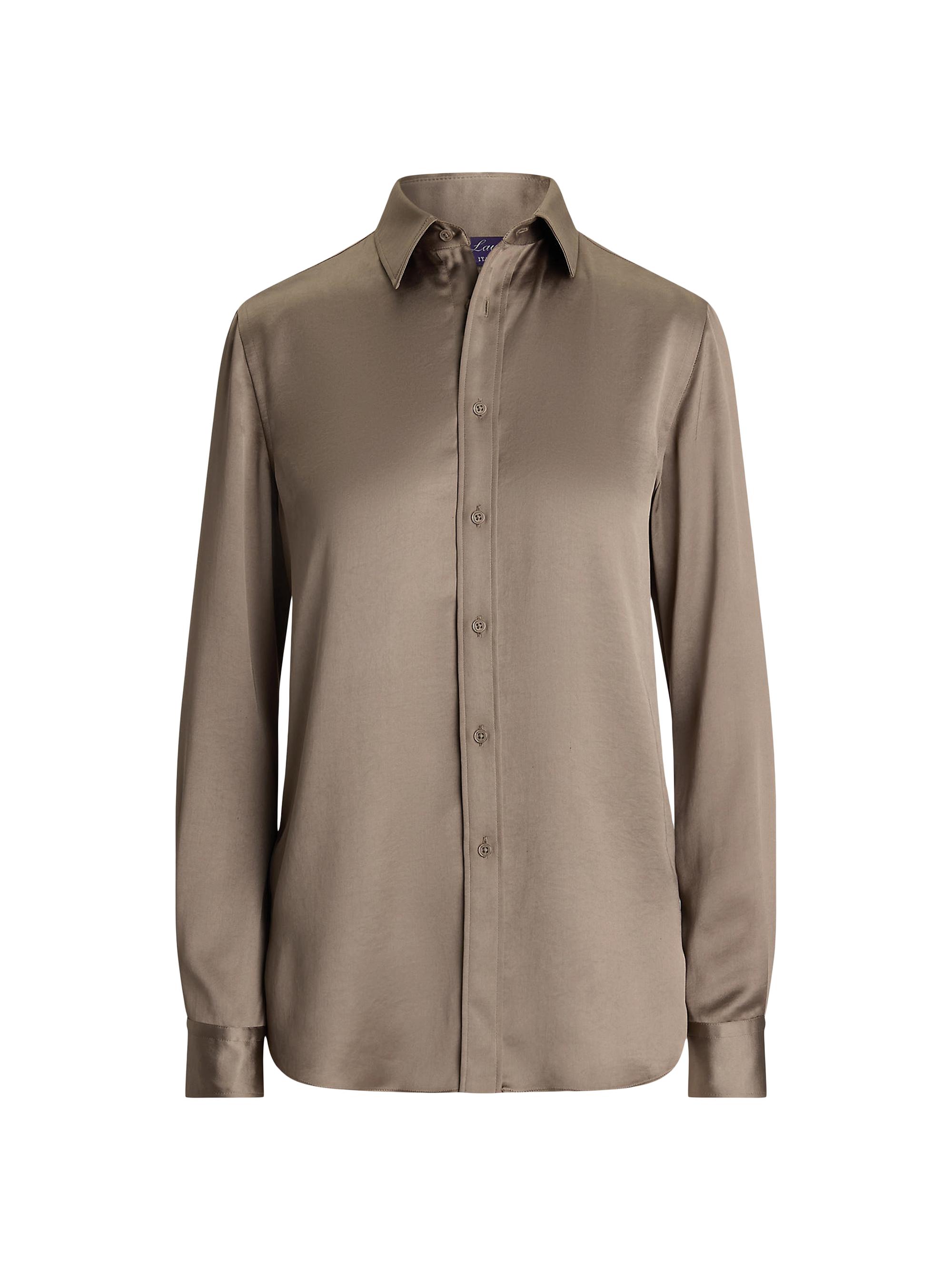 Ralph Lauren Collection Women's Stretch-Silk Charm Blouse - Truffle