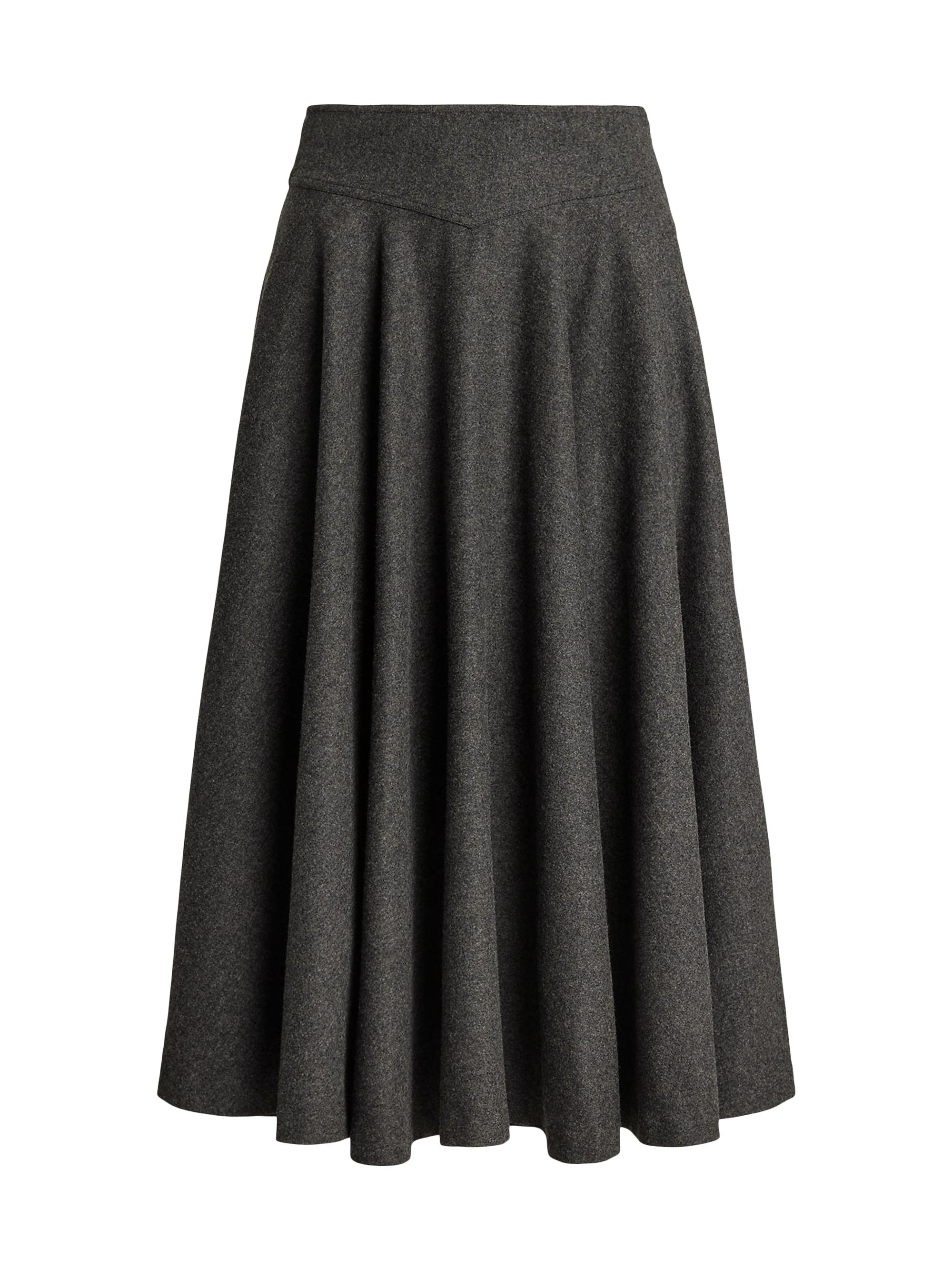 Ralph Lauren Collection Women's Wool Flannel Midi-Skirt - Medium Grey