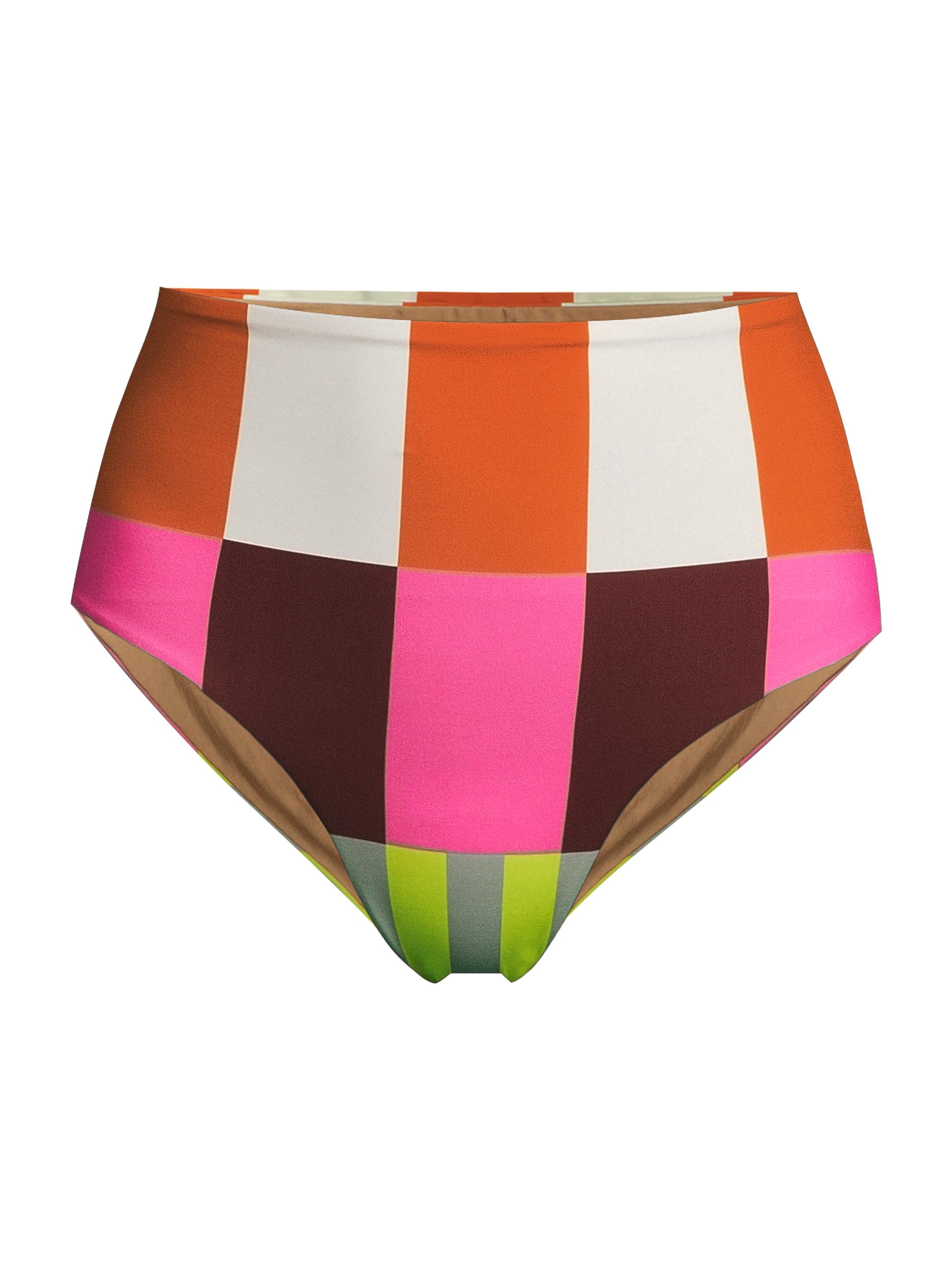 Cala de la Cruz Women's Elisa Abstract High-Rise Bikini Bottom - Bengal Multi