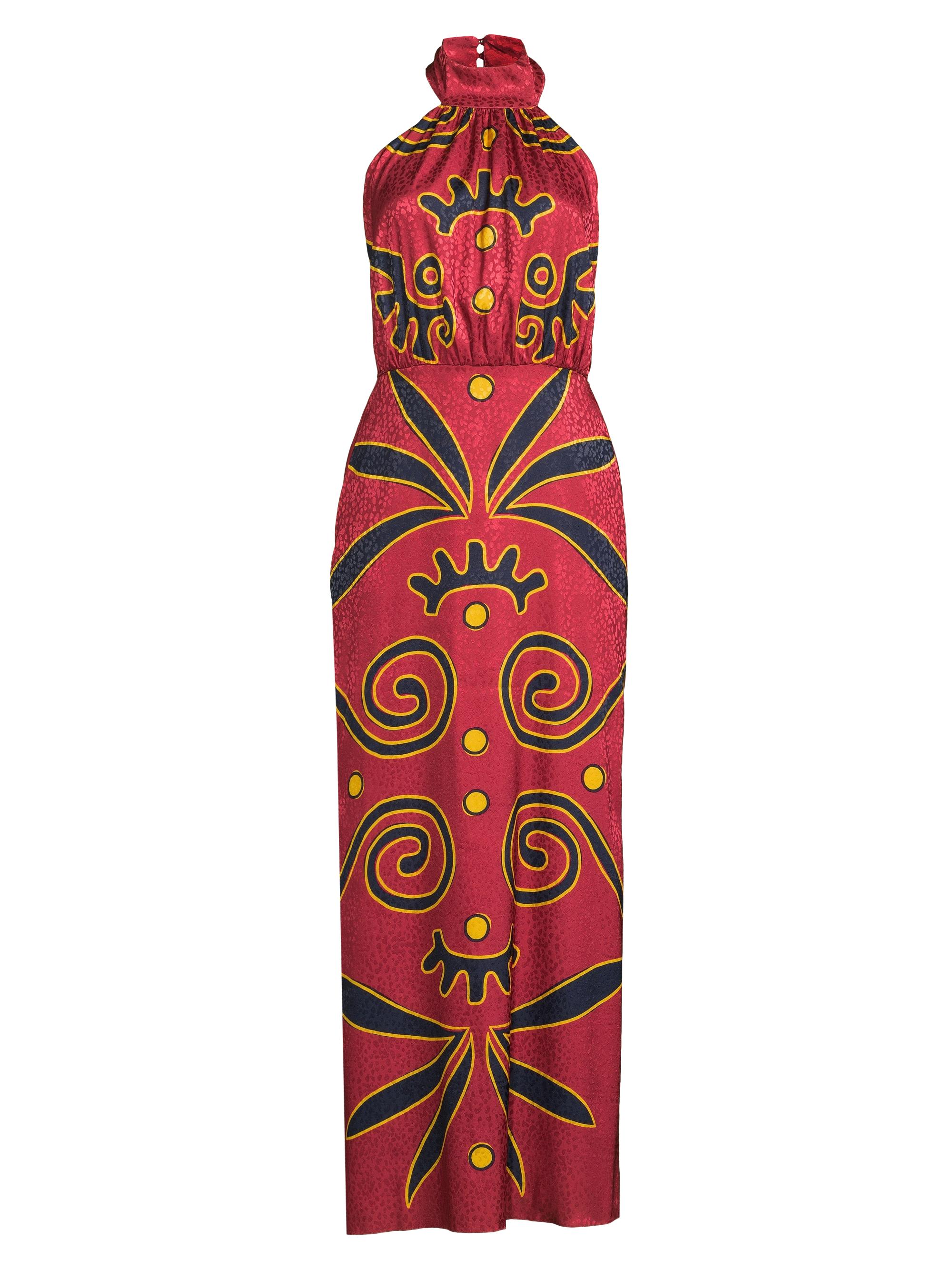 Cala de la Cruz Women's Domenica Halterneck Maxi Dress - Scarlet Multi