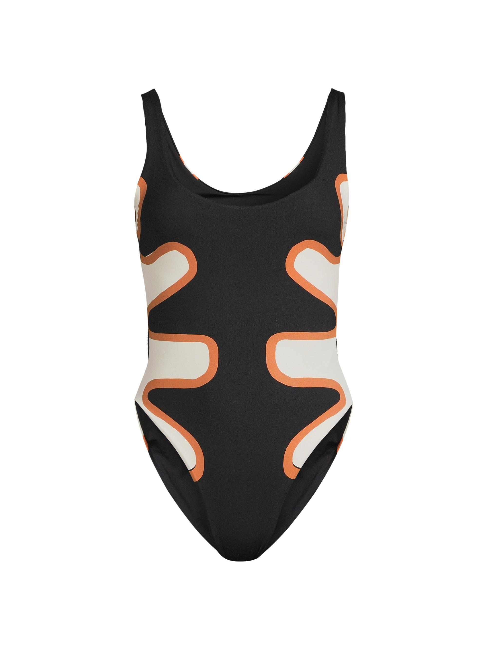 Cala de la Cruz Women's Franca Abstract One-Piece Swimsuit - Black Multi