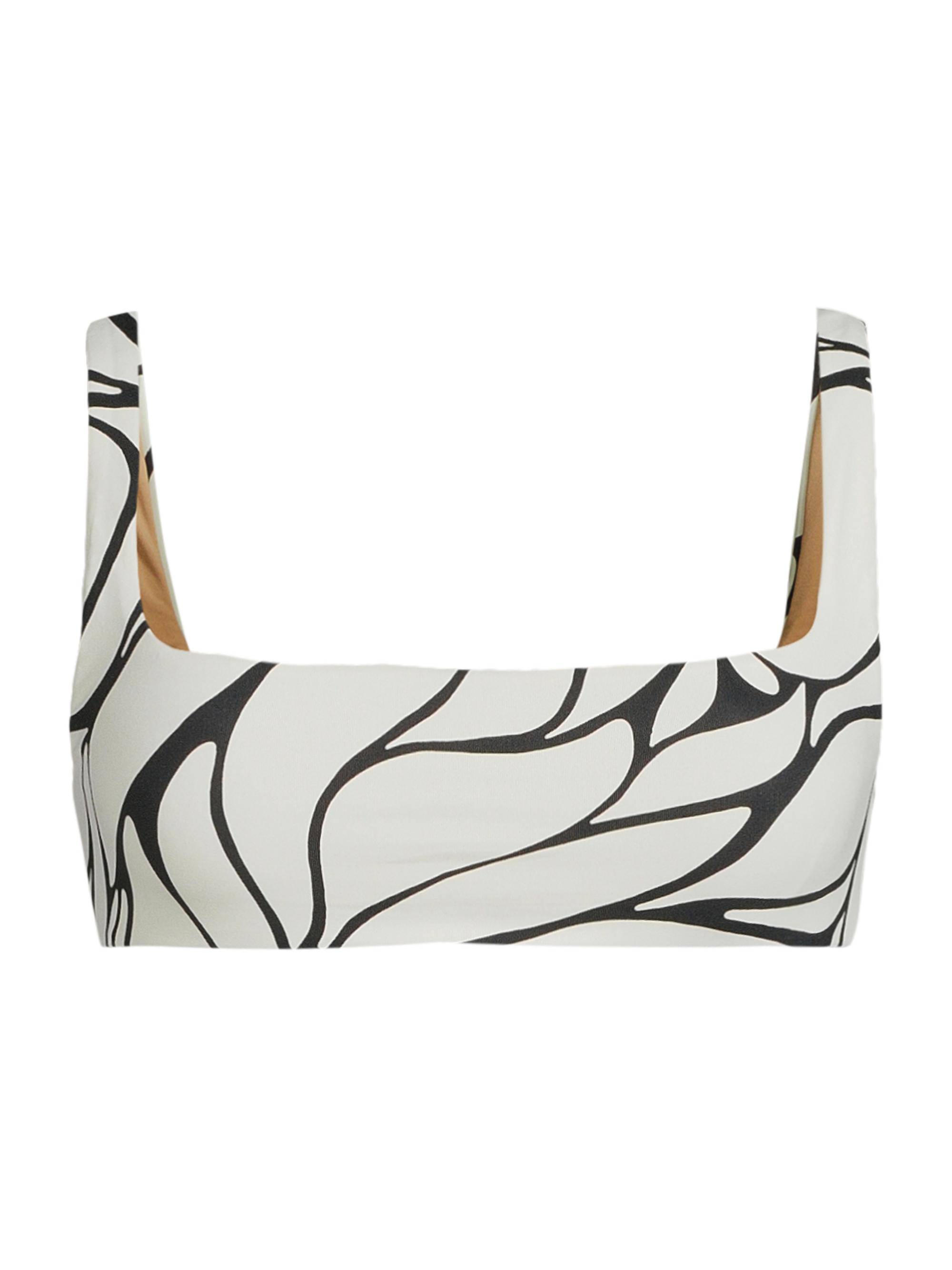 Cala de la Cruz Women's Francesca Abstract Bikini Top - White Black