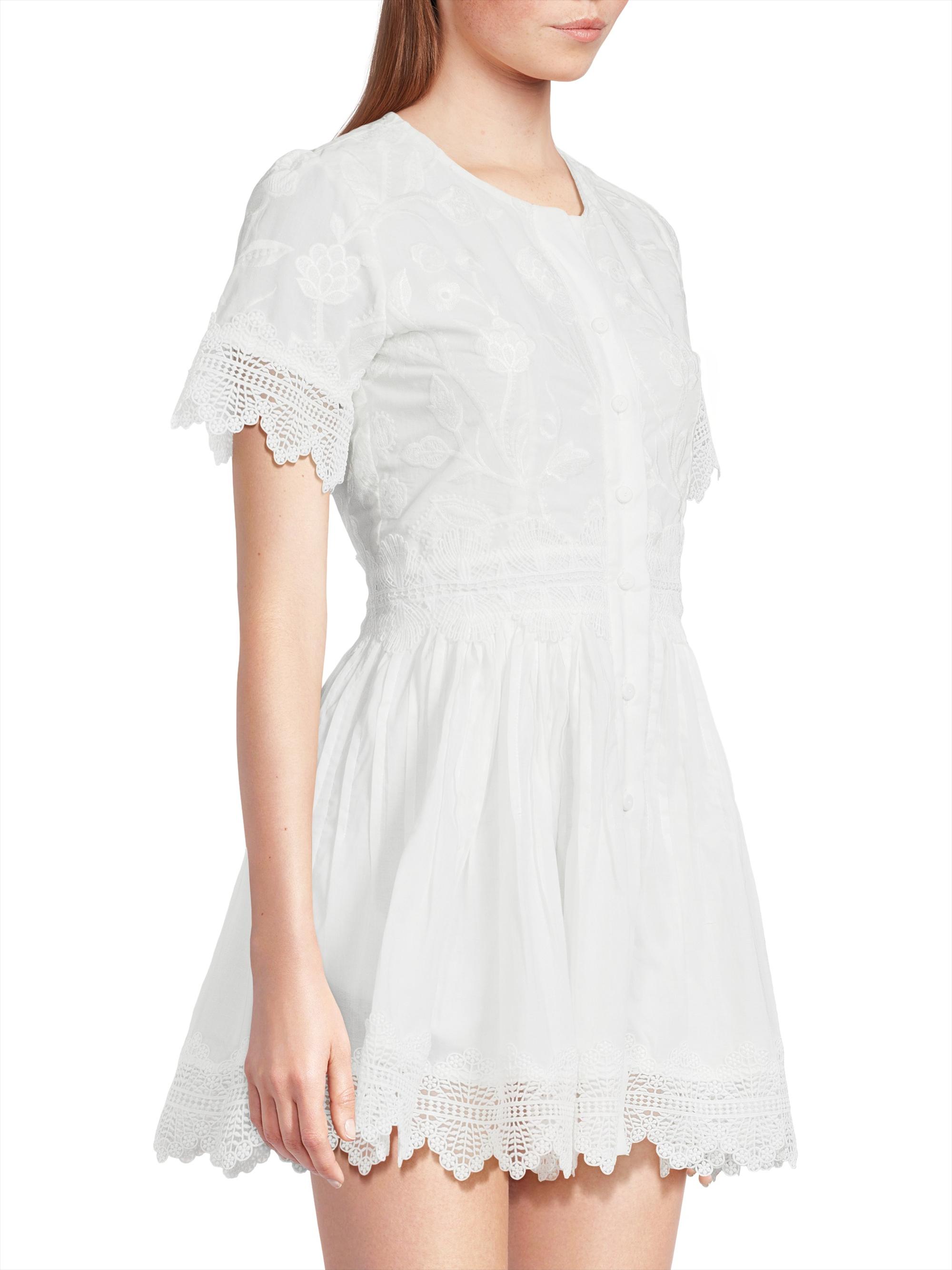 Waimari Core Margarita Embroidered Cotton Minidress | Saks Fifth