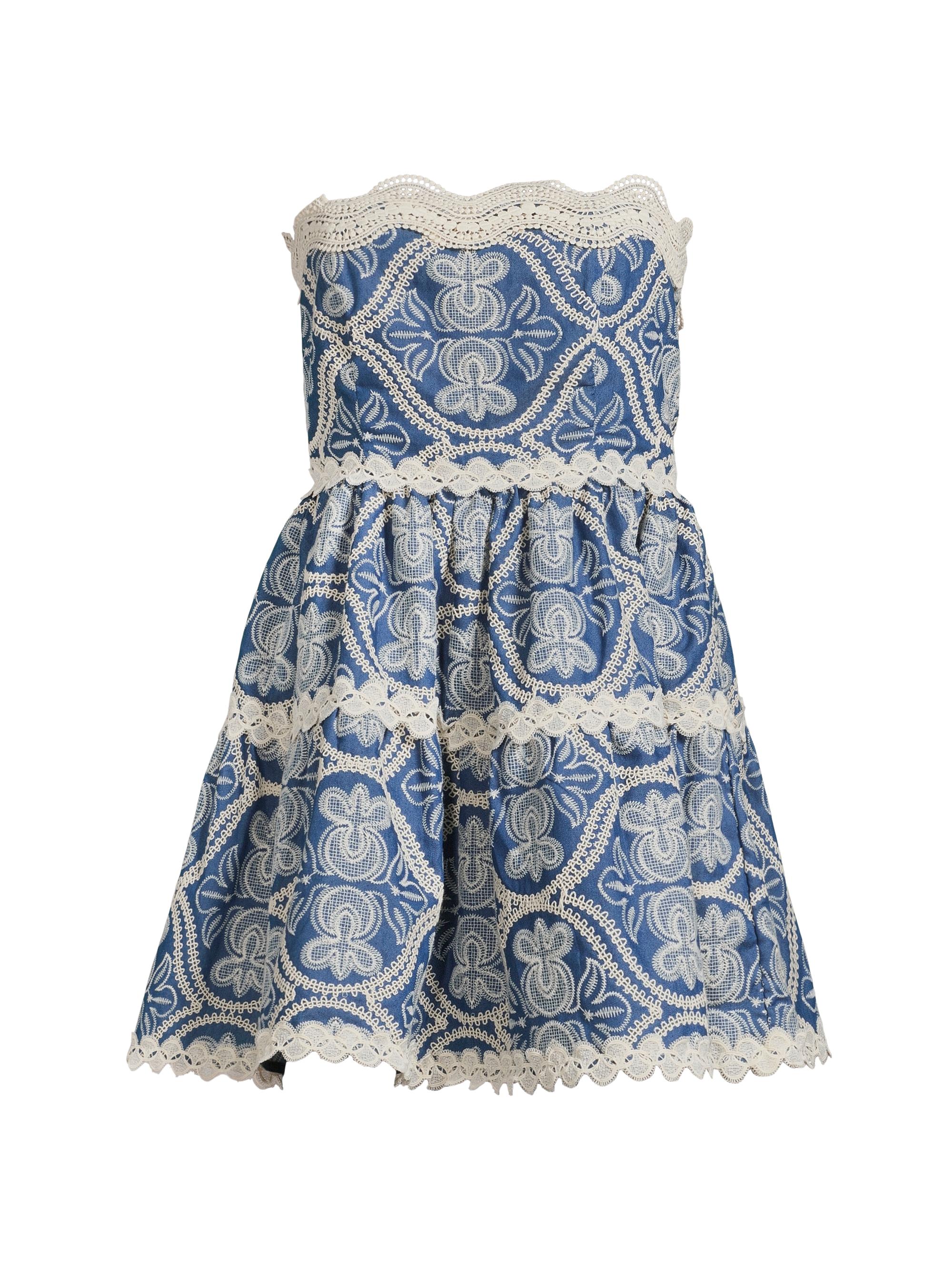 Waimari Women's Time Adaline Embroidered Cotton Minidress - Denim