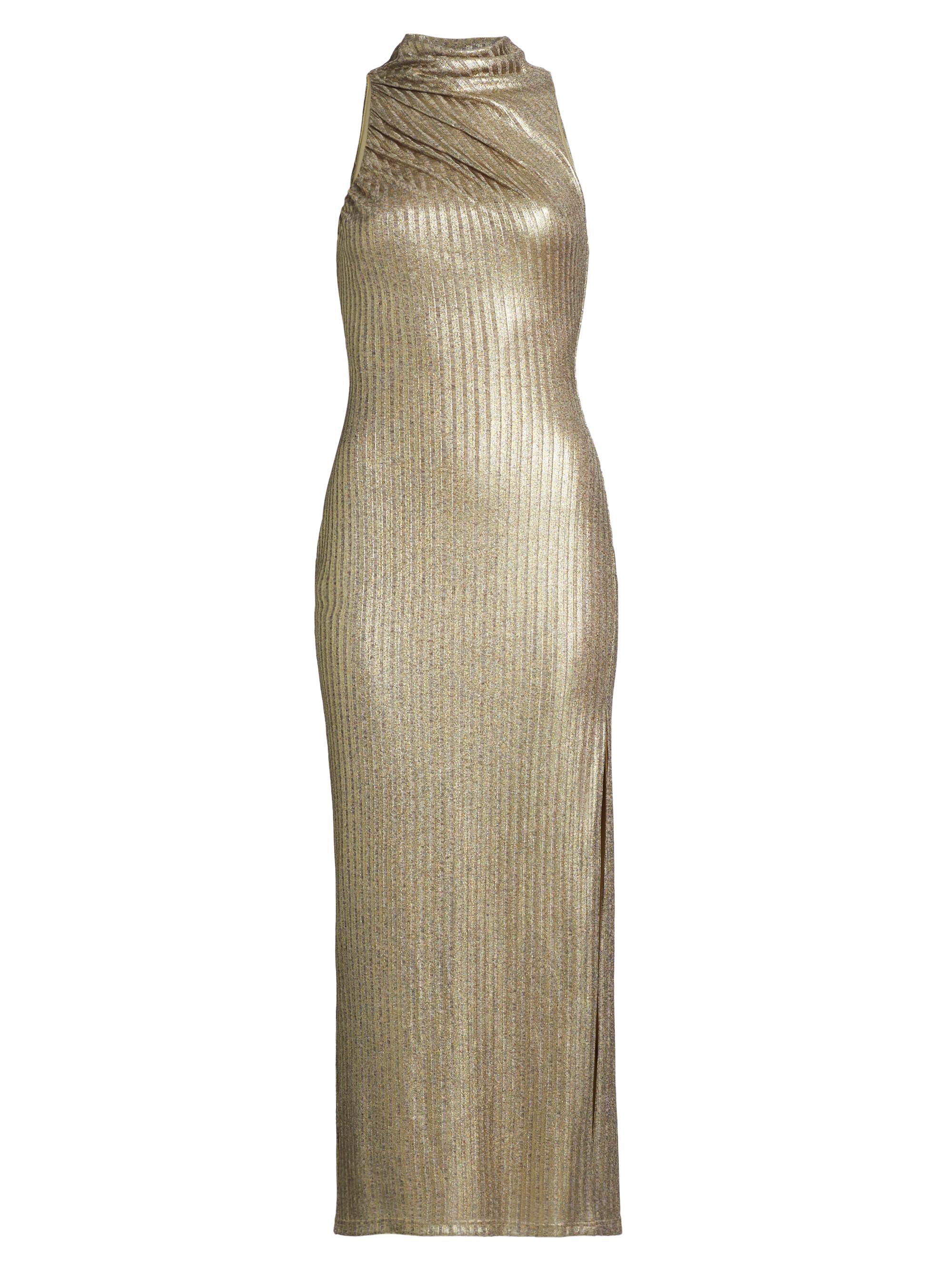 Significant Other Women's Katia Metallic Rib-Knit Midi-Dress - Gold
