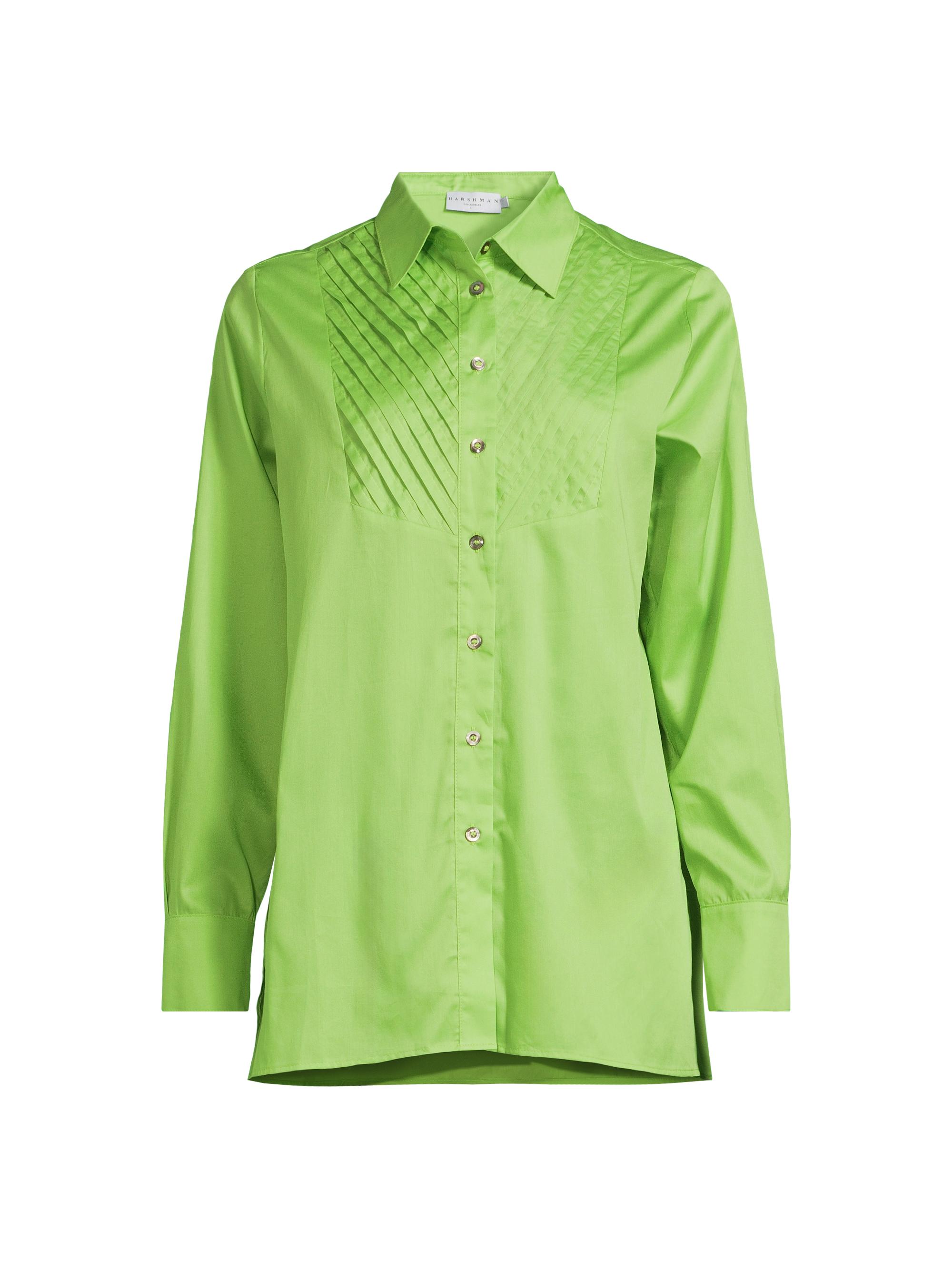 Harshman Women's Kaliyah Ribbed Cotton Shirt - Green