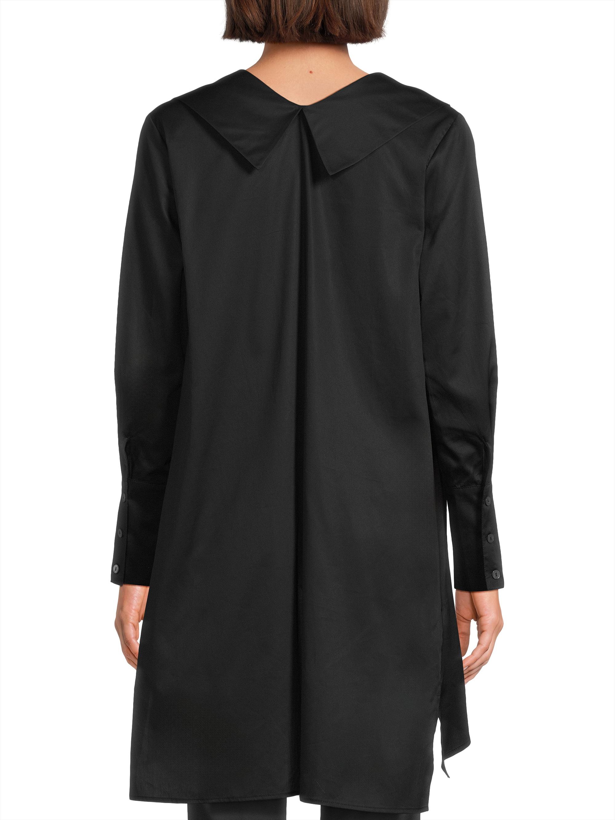 aere wrinkle acetate satin tunic チュニック 黒 aere wrinkle acetate satin tunic ブラック