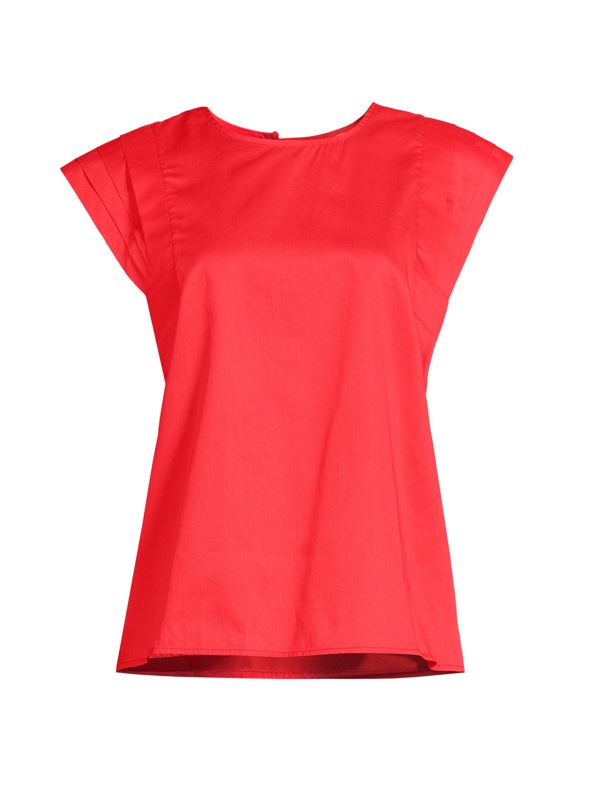 Harshman Women's Arlene Cotton Short-Sleeve Blouse - Poppy Red