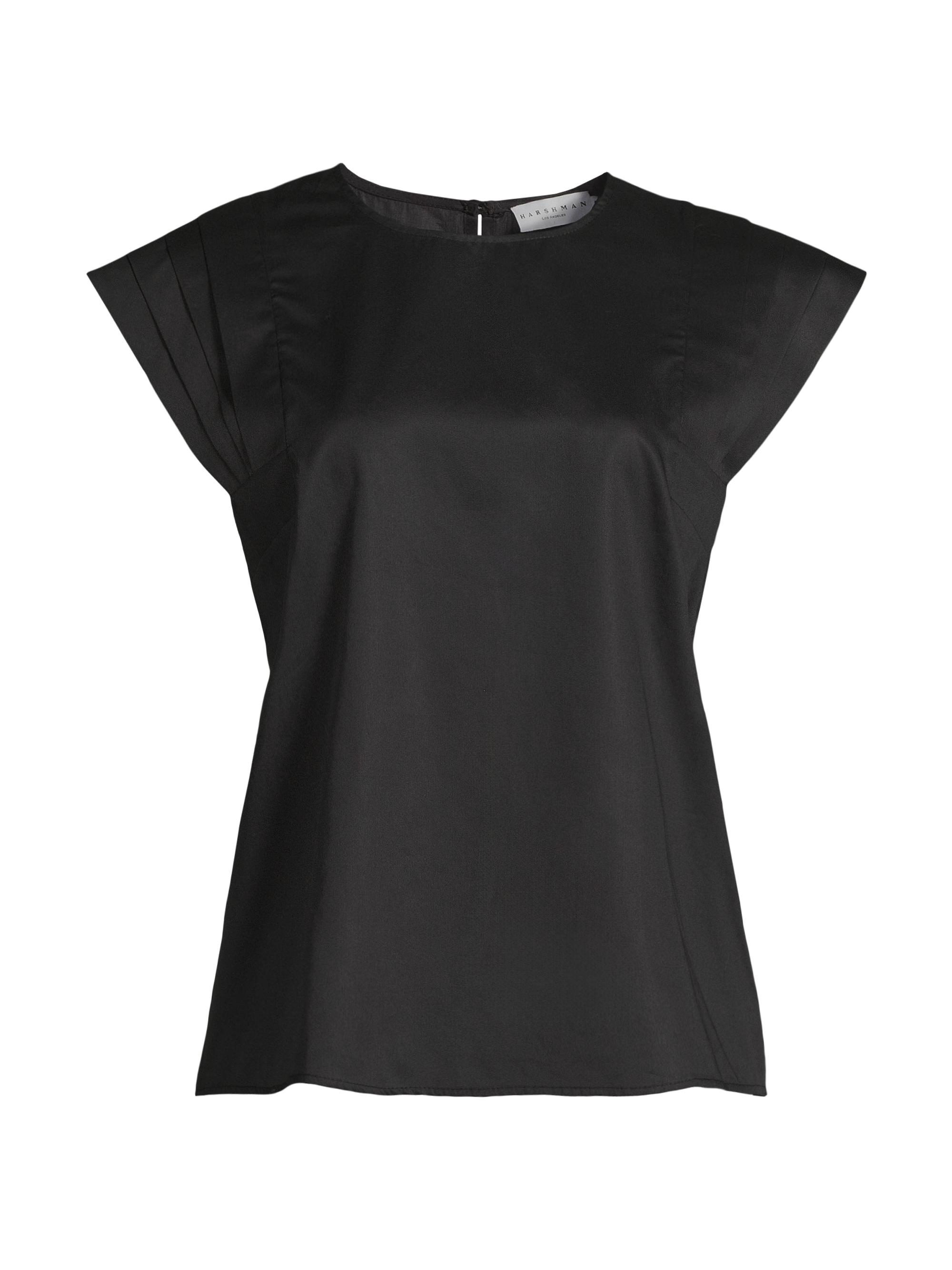 Harshman Women's Arlene Cotton Cap-Sleeve Blouse - Black