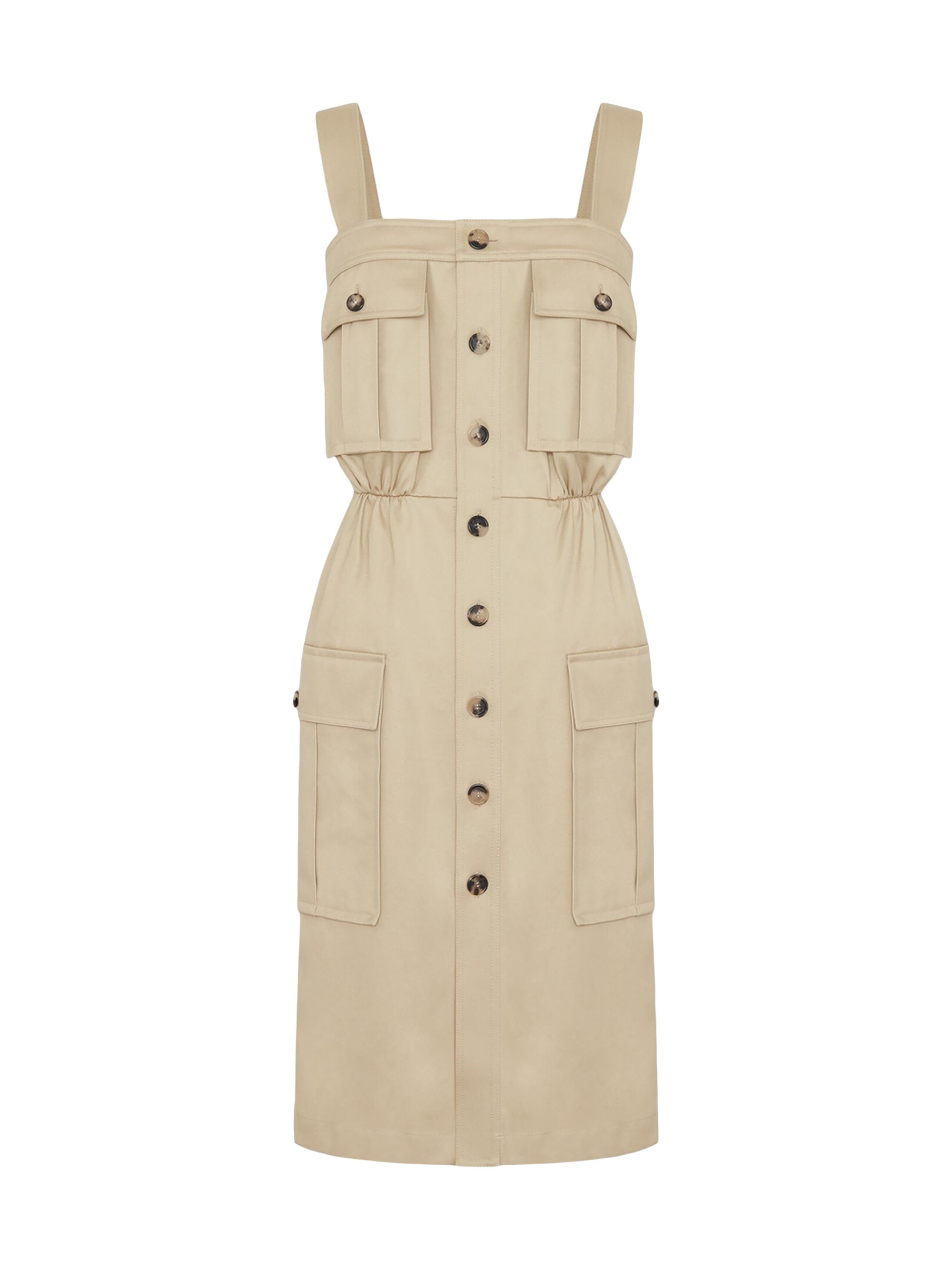 Saint Laurent Women's Saharienne Dress in Cotton Gabardine - Dune