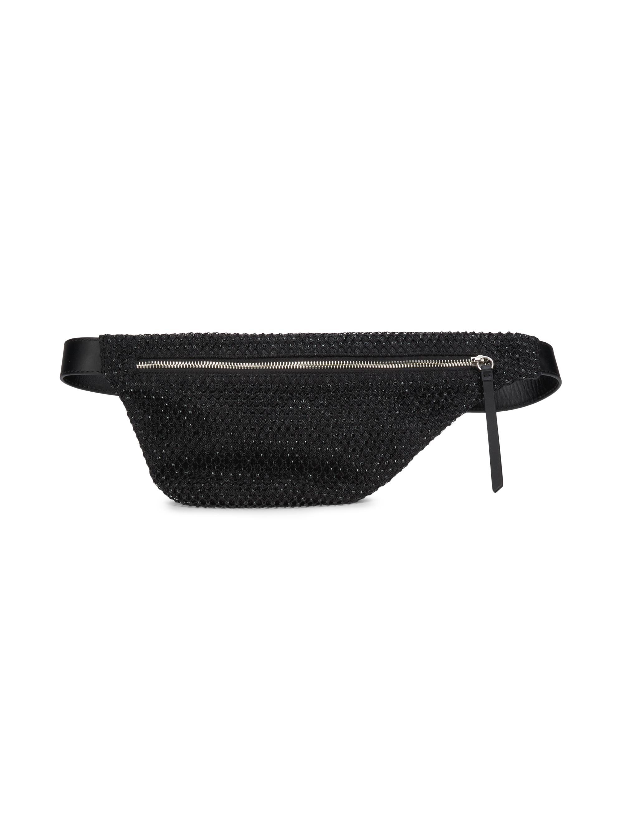 rag & bone Women's Mini Petra Diamante Mesh Sling Bag - Black Denim