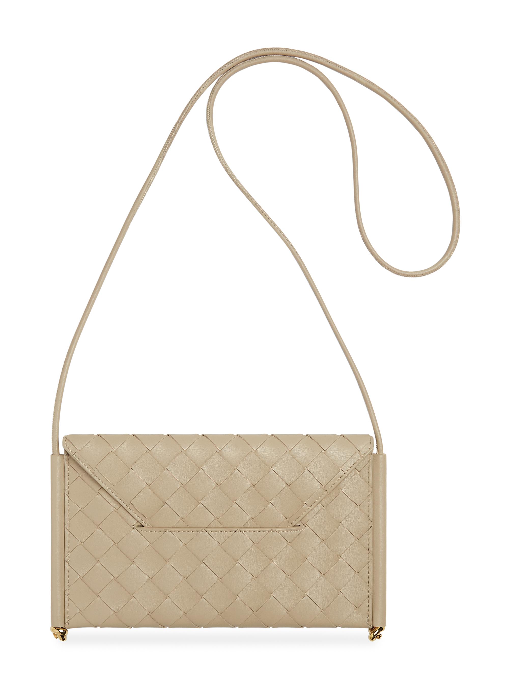 Bottega Veneta Women's Intrecciato Leather Envelope Wallet-On-Chain Bag - Ecru Muse Brass