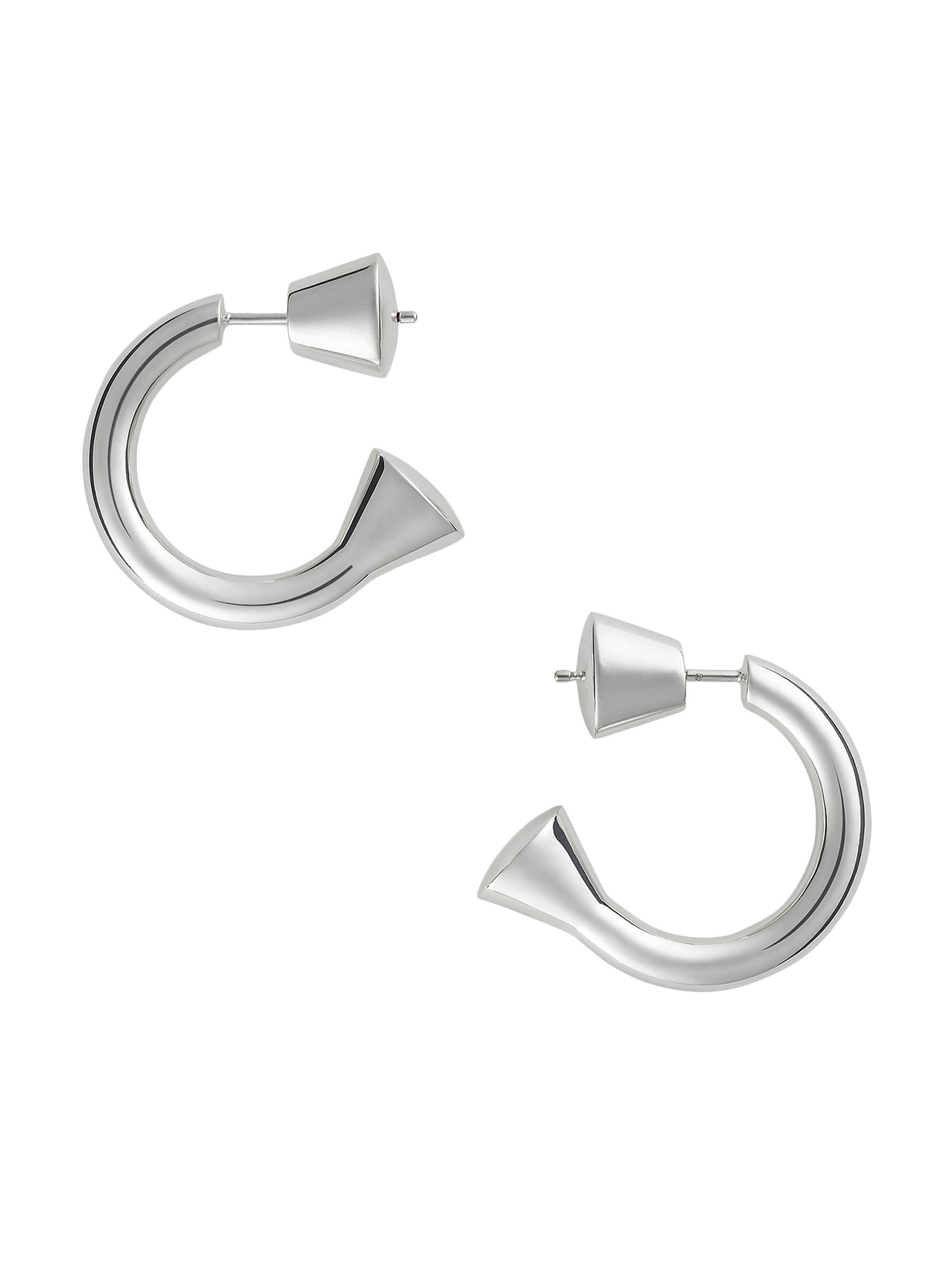 Bottega Veneta Women's Silver Hoop Earrings - Silver