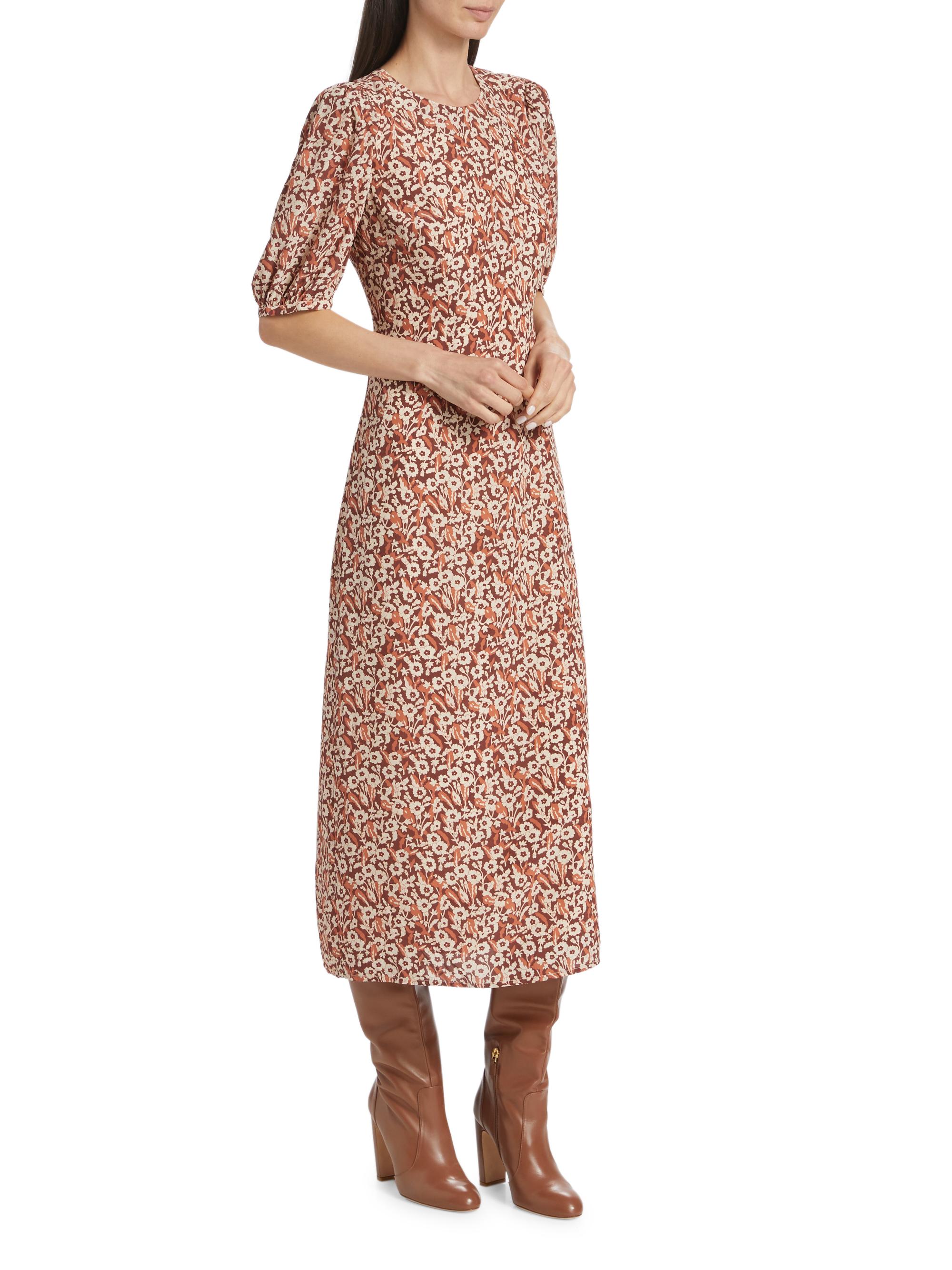 Rhode Wanda Floral Short-Sleeve Midi-Dress | Saks Fifth Avenue