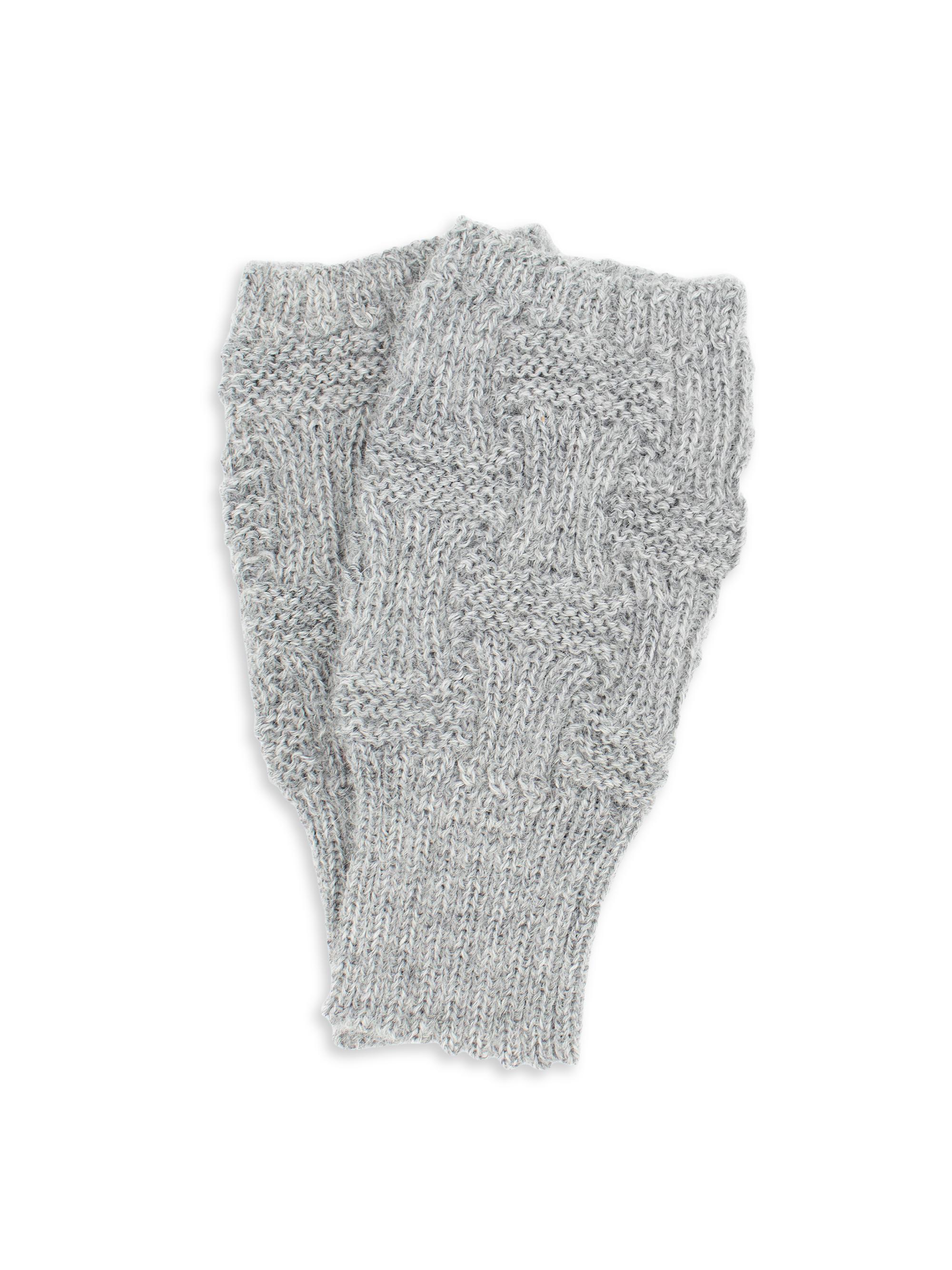 Surell Women's Alpaca Knit Fingerless Gloves - Grey