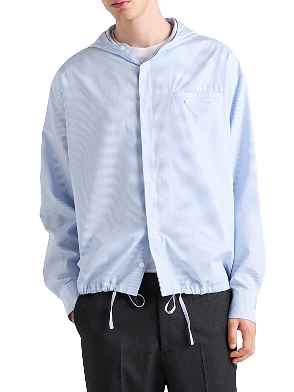 Shop Prada Hooded Cotton Shirt | Saks Fifth Avenue Shop Prada Hooded Cotton Shirt | Saks Fifth Avenue