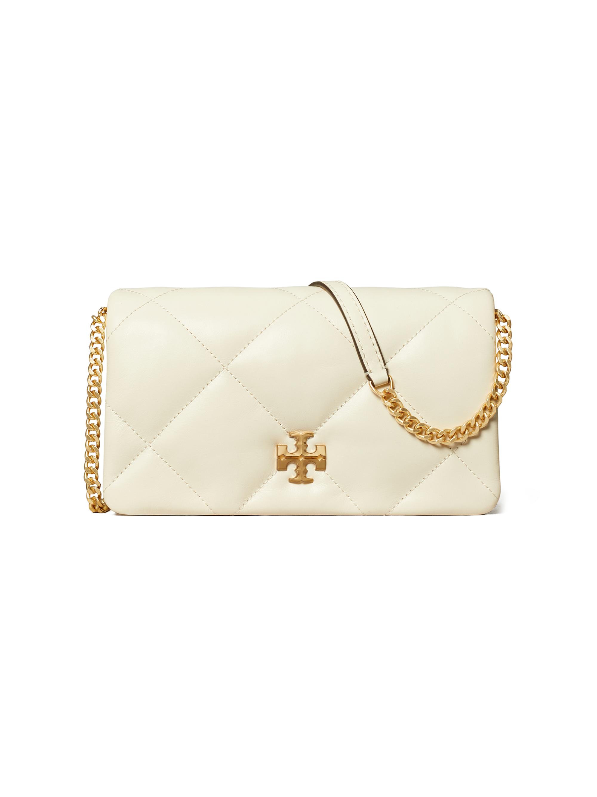 Tory Burch Women's Kira Diamond Leather Chain Wallet - Warm White