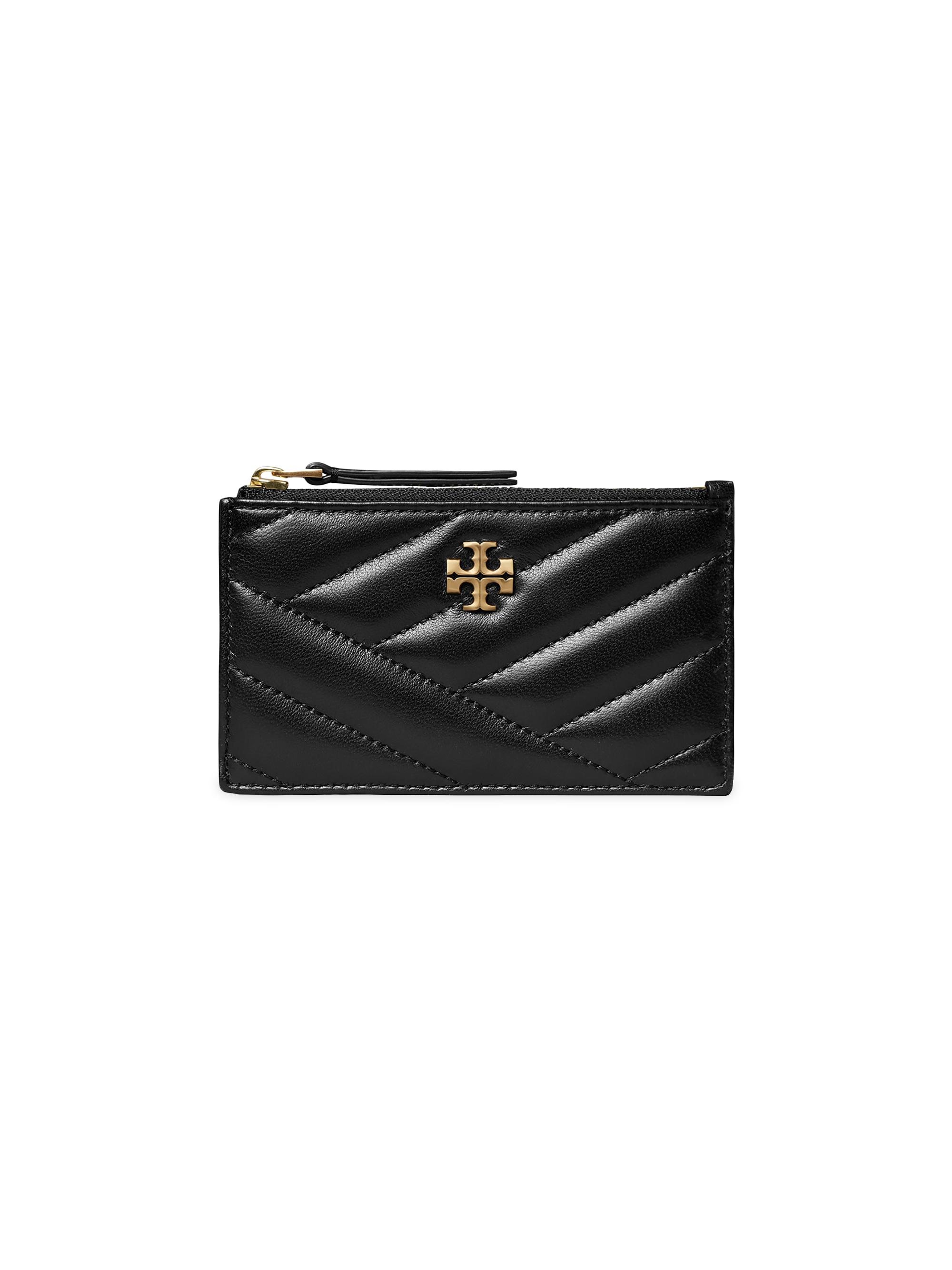 Tory Burch Women's Kira Chevron Leather Card Case - Black