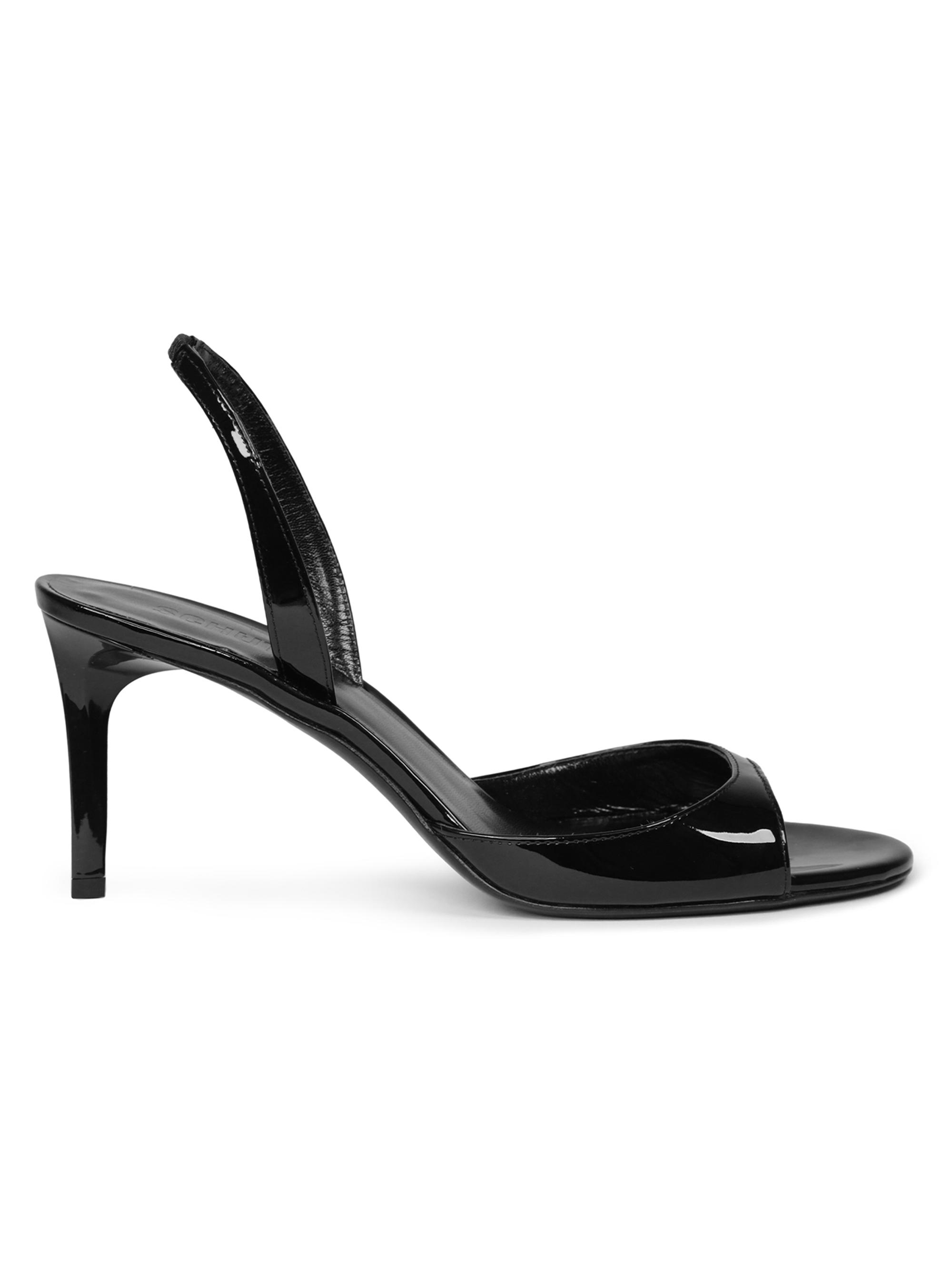 Schutz Women's Scarlett Sling Patent Leather Slingback Sandals - Black