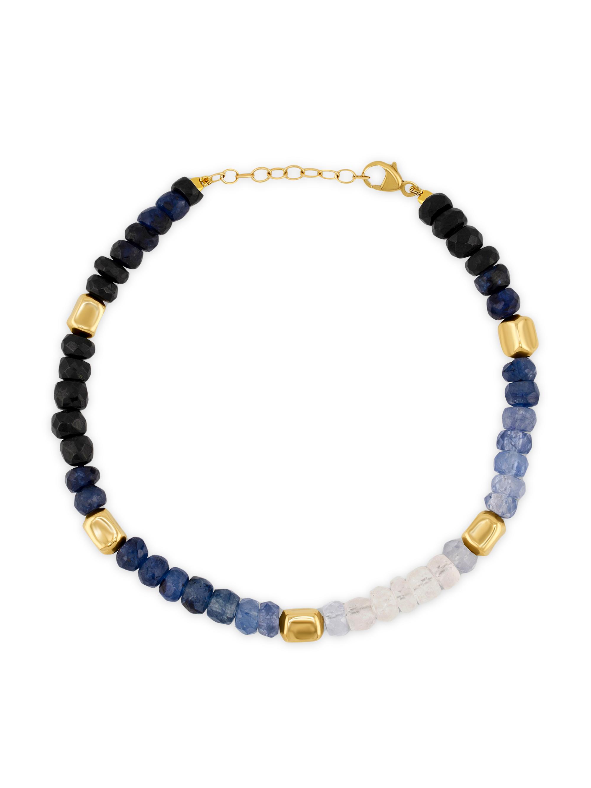 Jia Jia Women's Arizona 14K Yellow Gold & Ombré Blue Sapphire Beaded Bracelet - Blue