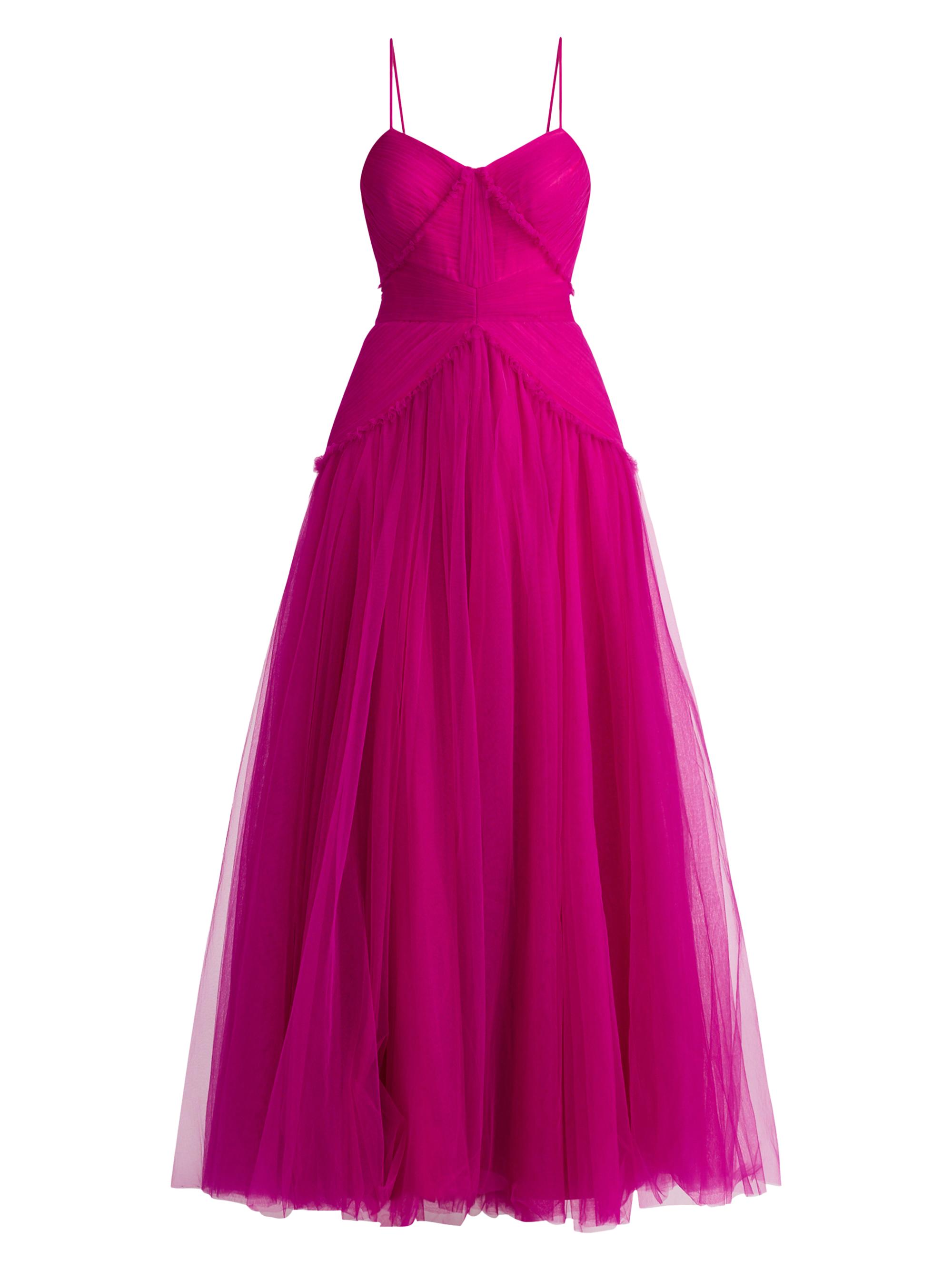 Zac Posen Women's Pleated Tulle Sleeveless Gown - Iris