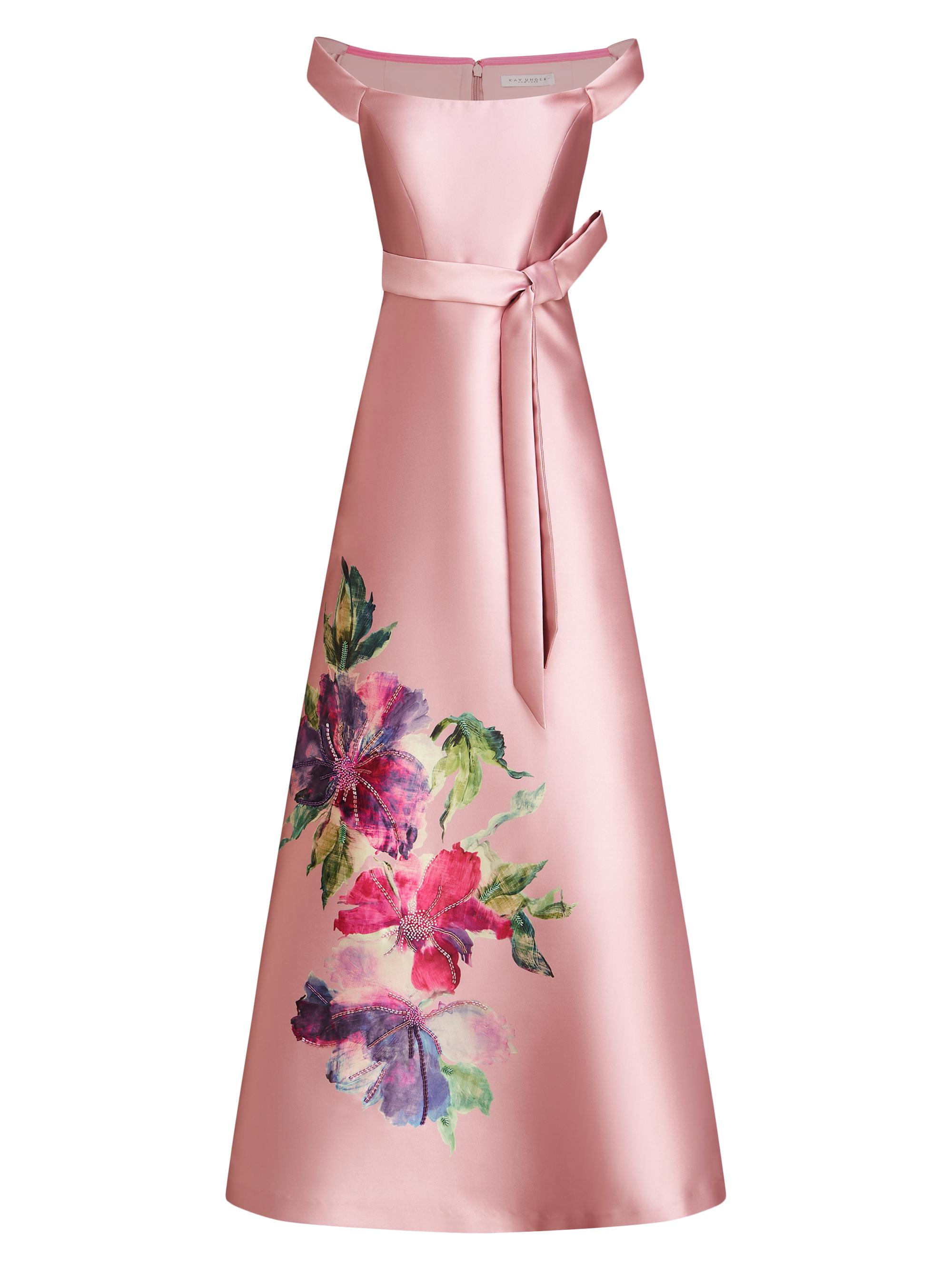 Kay Unger Women's Kitri Mikado Taffeta Fit & Flare Gown - Woodrose Multi