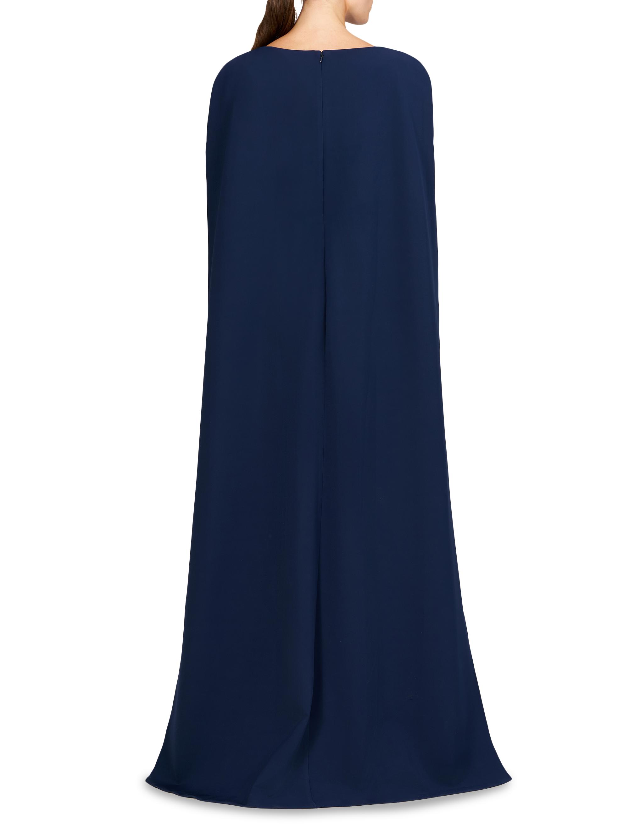 Alexandria Embellished Crepe Cape Gown