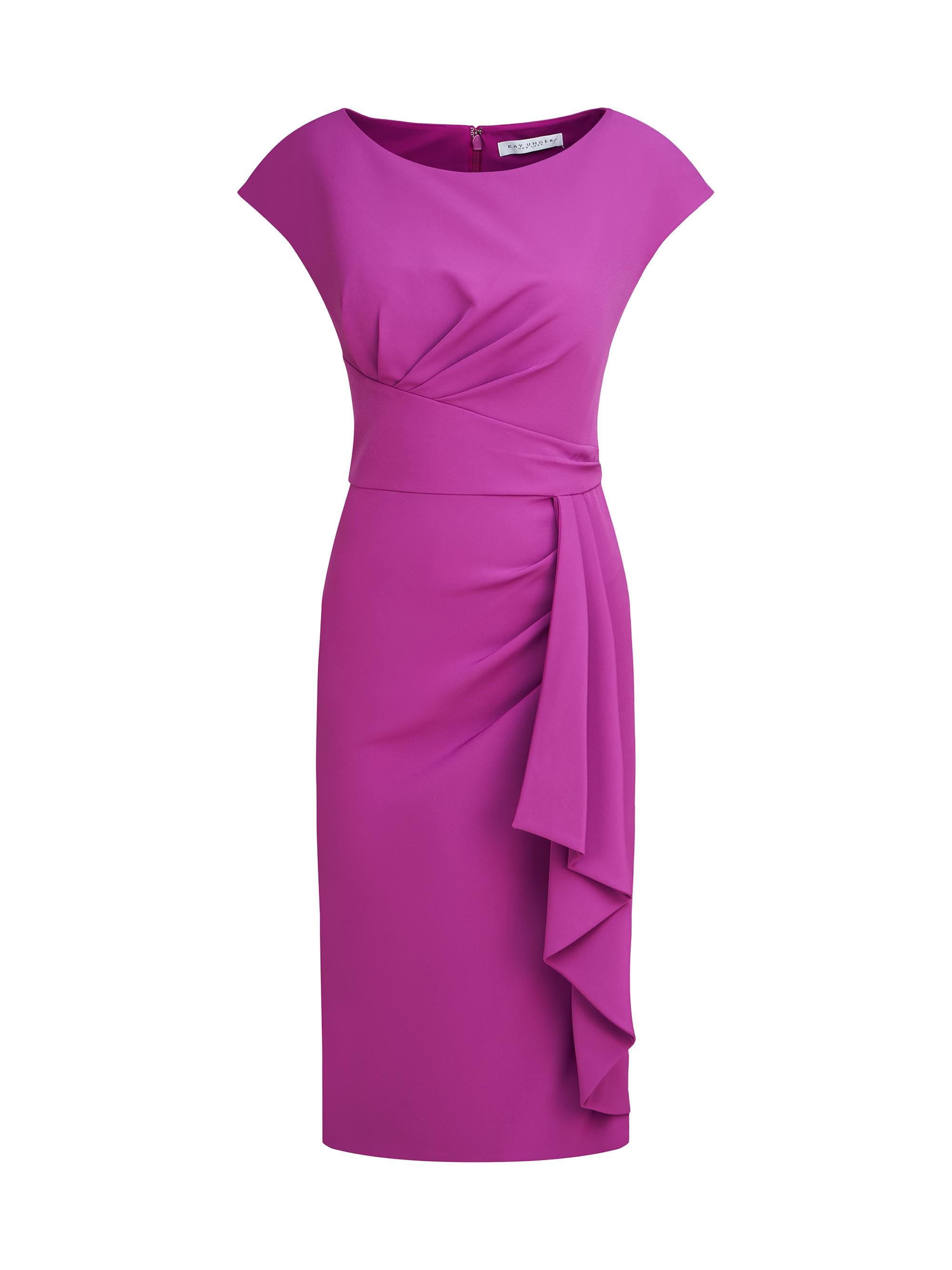 Kay Unger Women's Linden Draped Crepe Cocktail Dress - Light Cerise