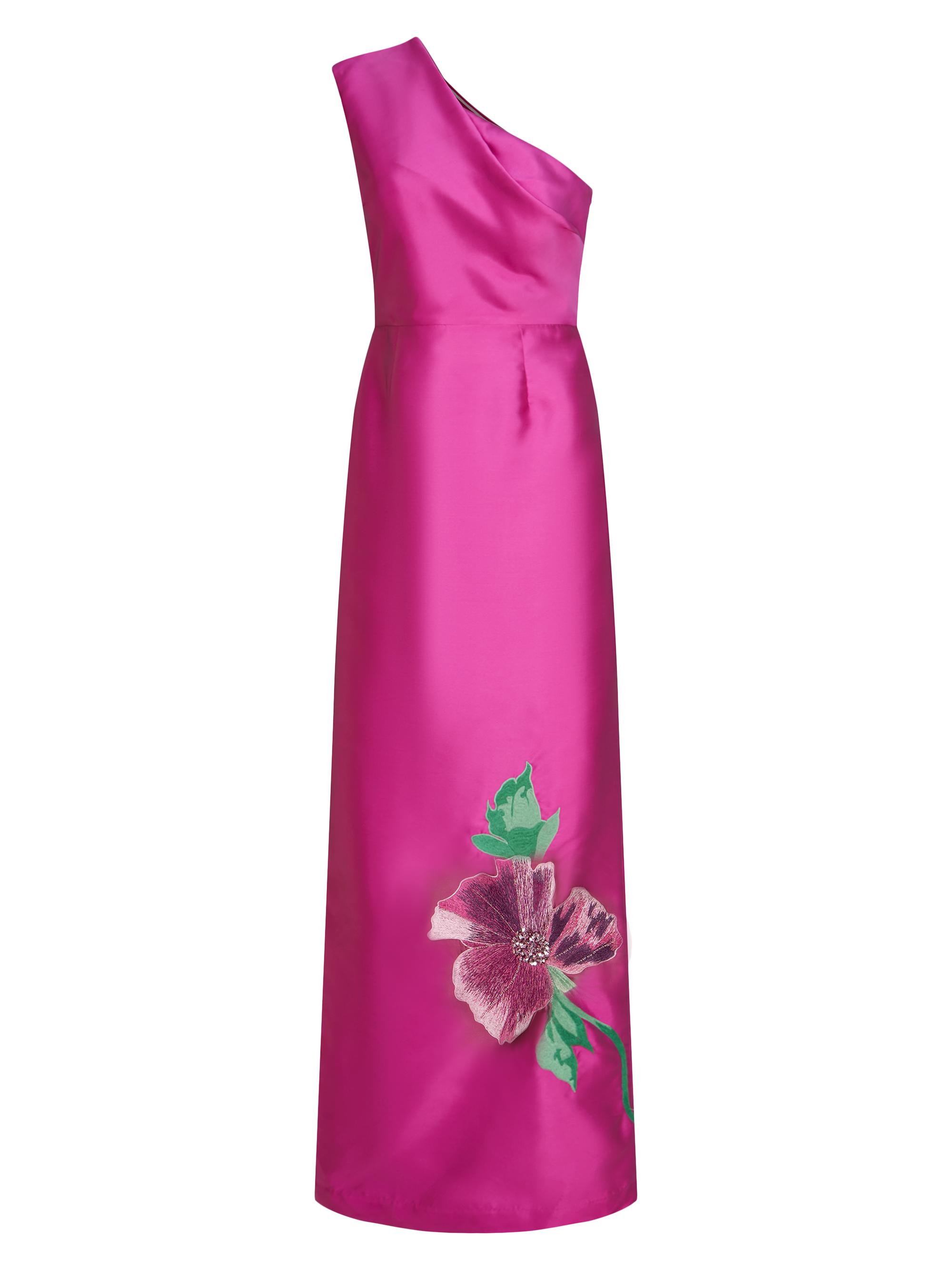 Kay Unger Women's Irina Mikado Column Gown - Light Cerise