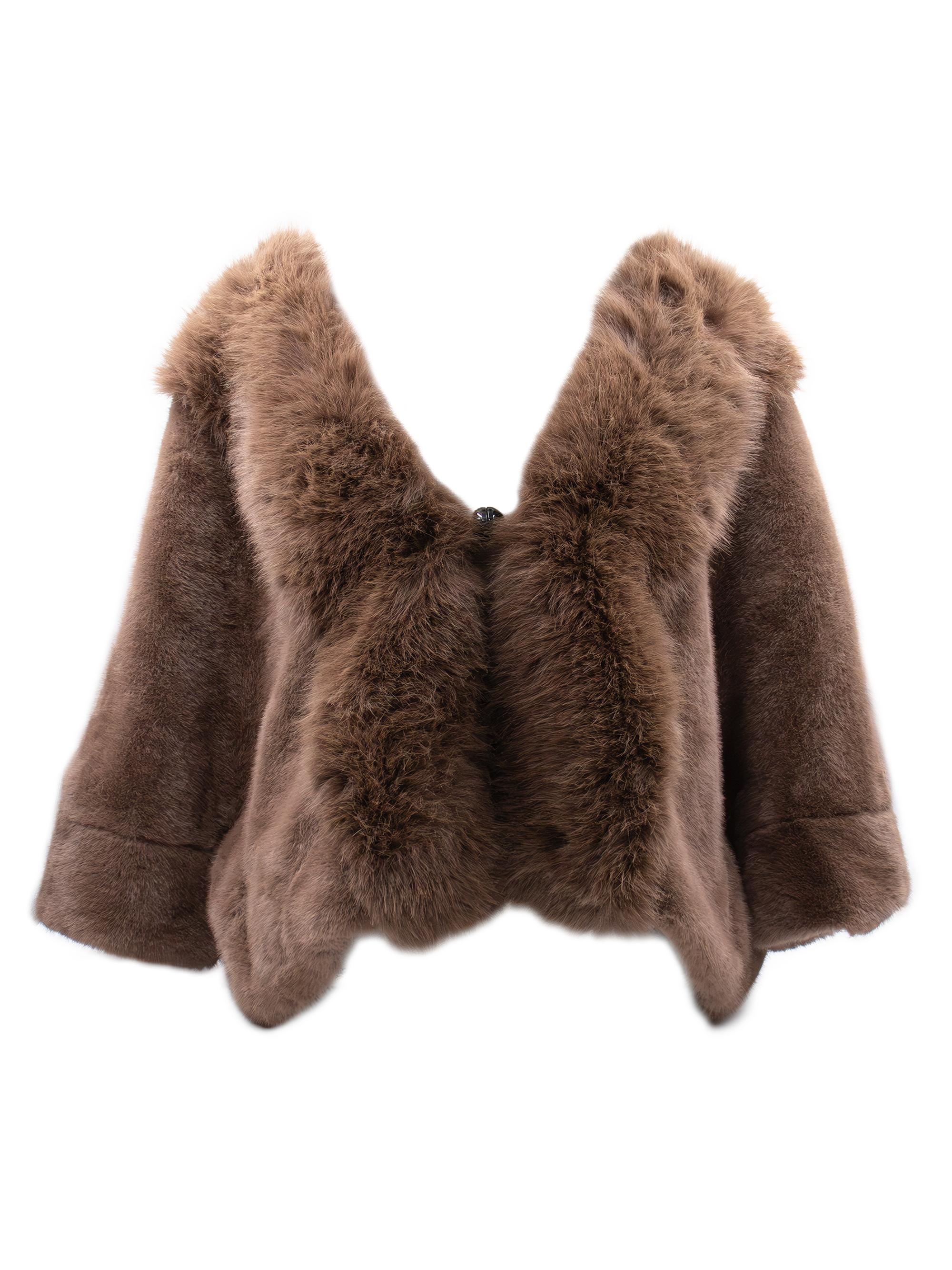 Surell Women's Faux Fur Cape - Mushroom