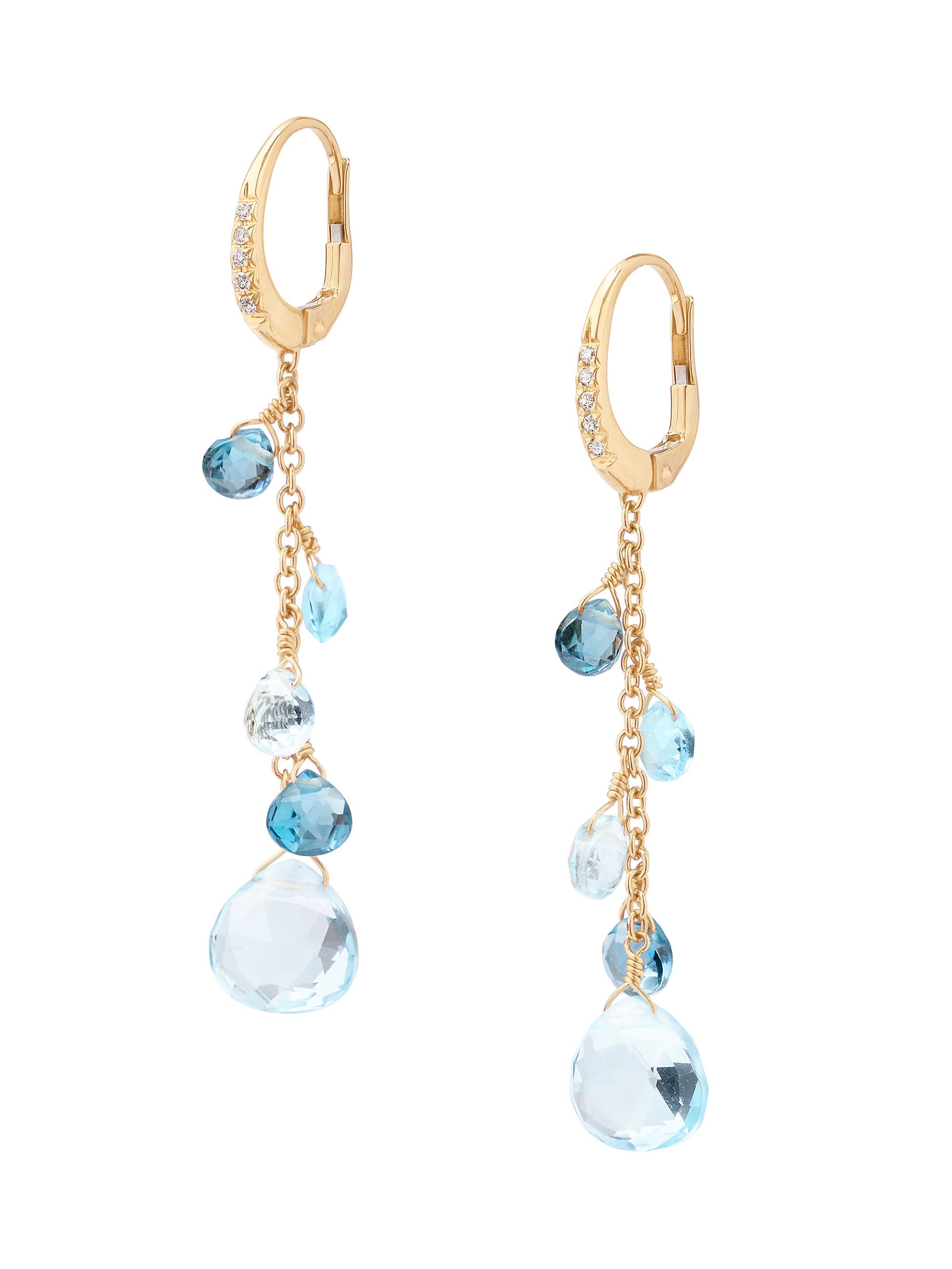 Marco Bicego Women's Paradise Topaz 18K Yellow Gold, 0.06 TCW Diamond & Mixed Topaz Earrings - Yellow Gold