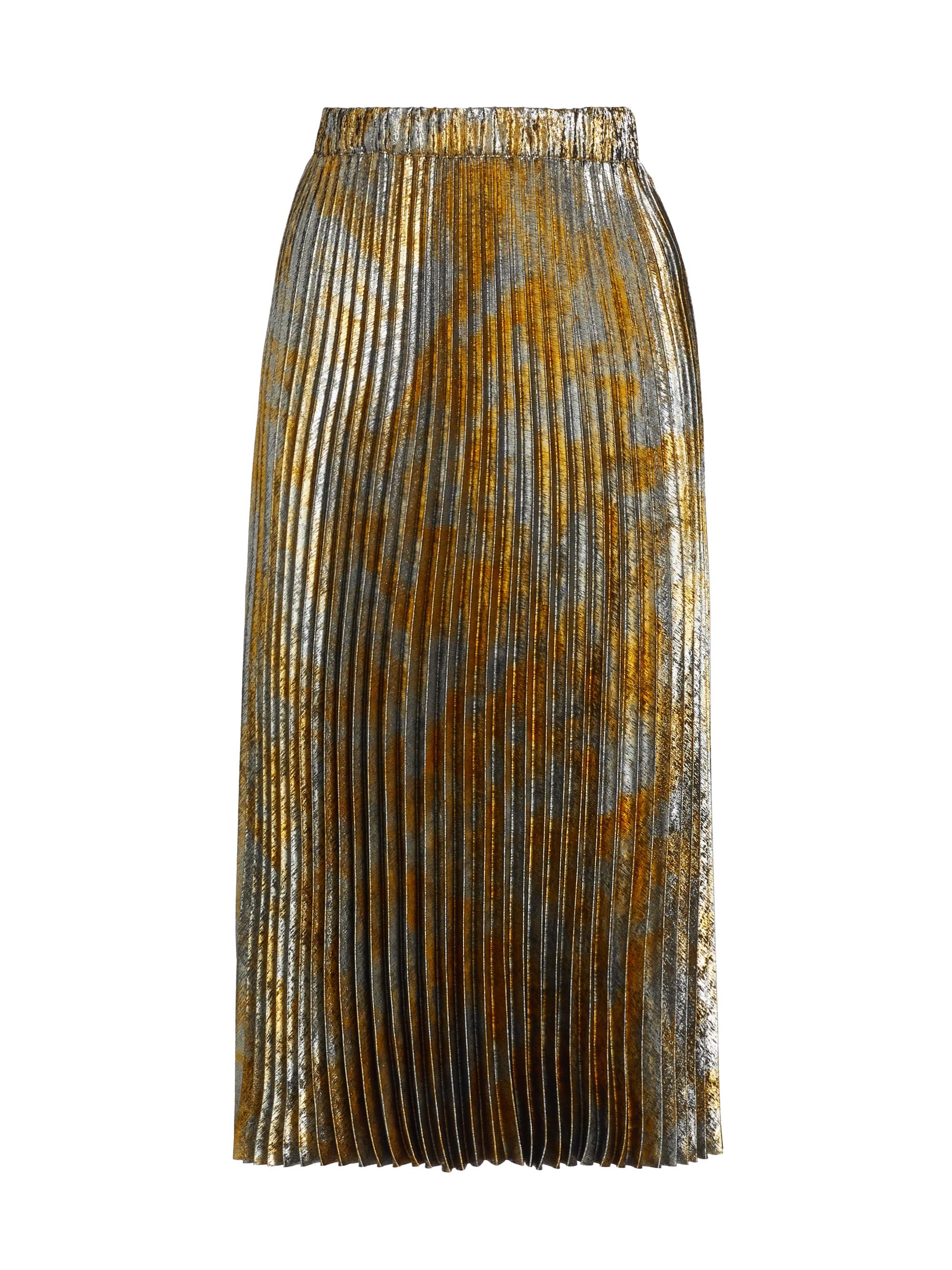 ba & sh Women's Falone Pleated Foil Midi-Skirt - Gold