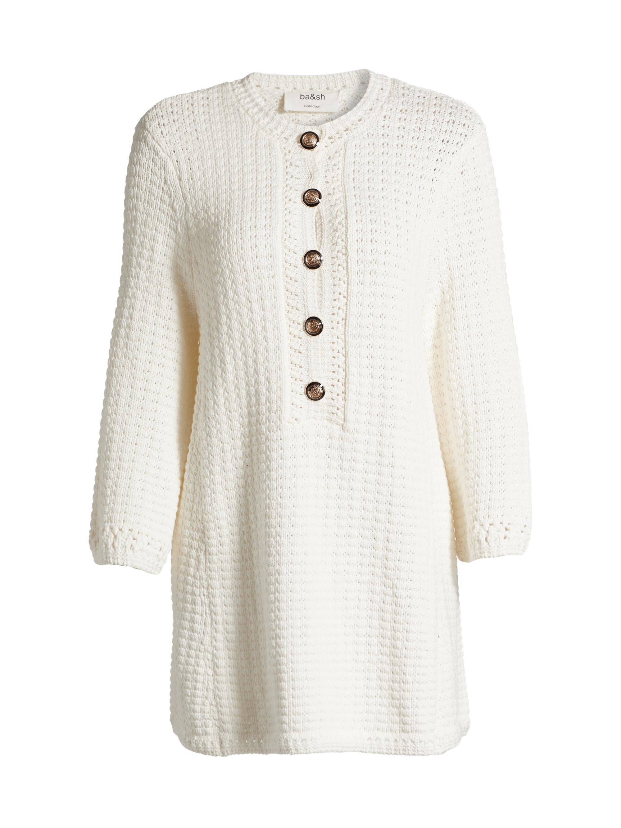 ba & sh Women's Gysele Knit Cotton Minidress - Ecru