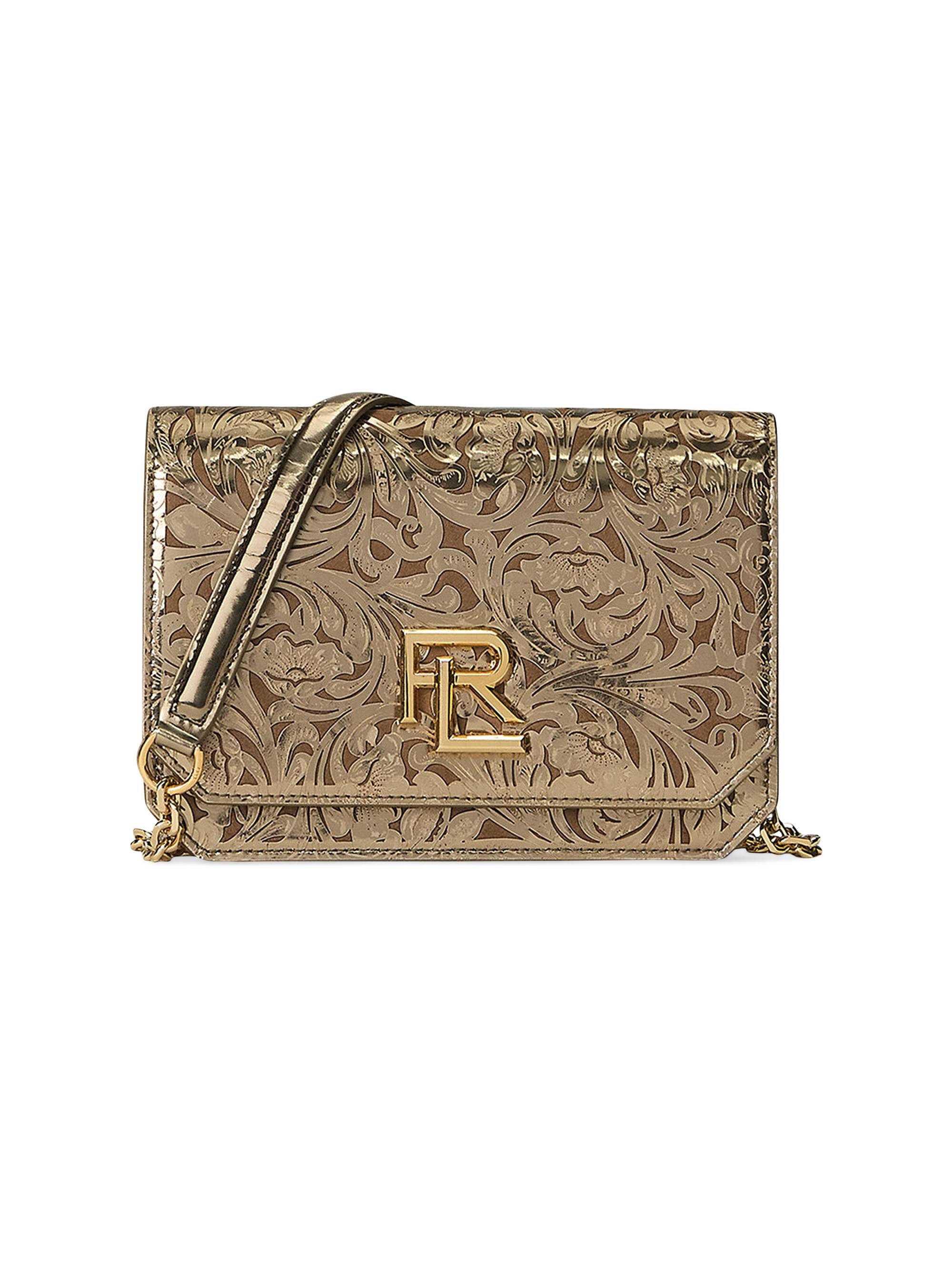Ralph Lauren Collection Women's Mini Metallic Leather Crossbody Wallet - Bronze