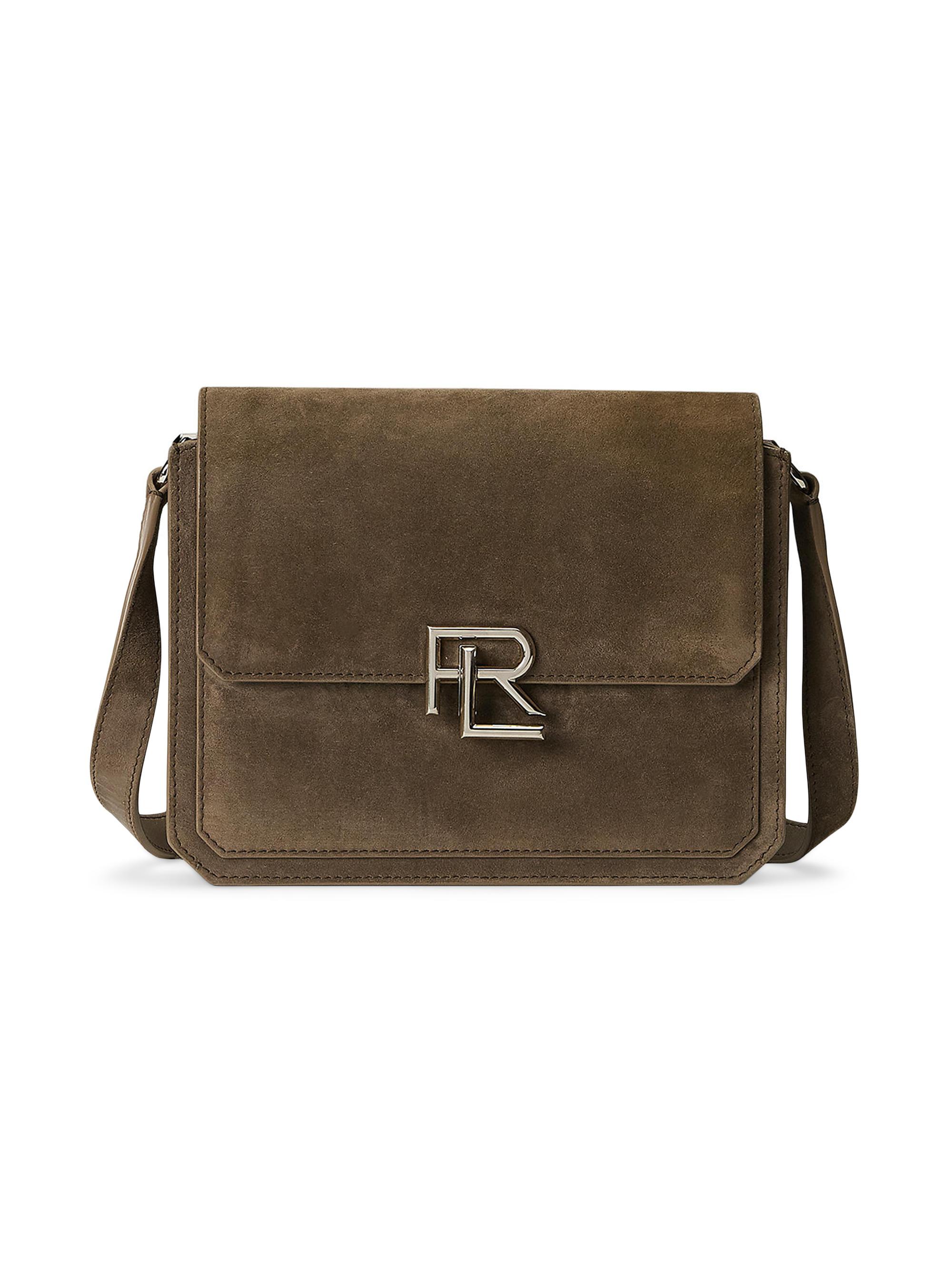 Ralph Lauren Collection Women's Cashmere Suede RL Crossbody Bag - Dark Taupe