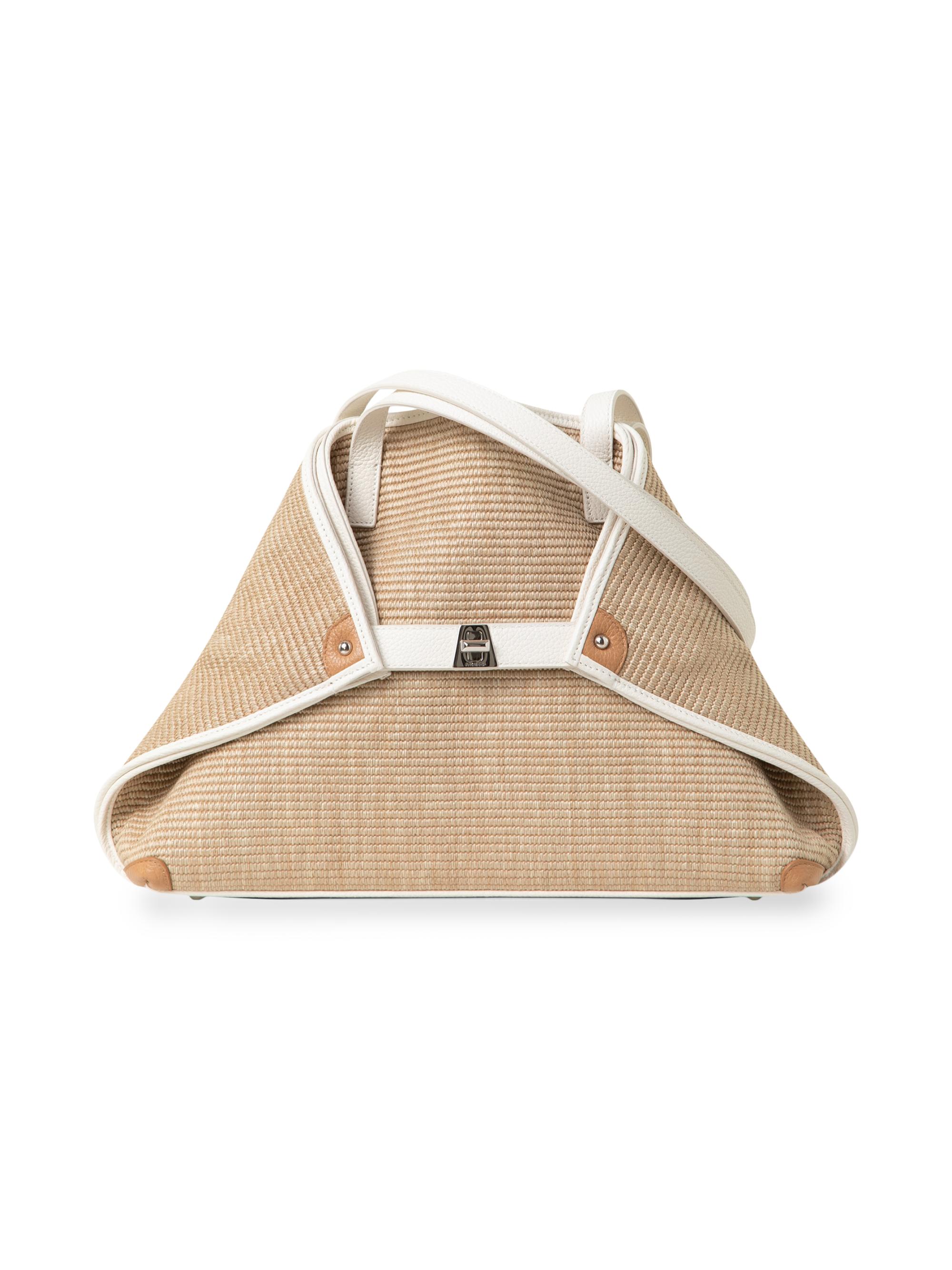 Akris Women's Ai Convertible Raffia & Leather Shopper Tote Bag - Nature White