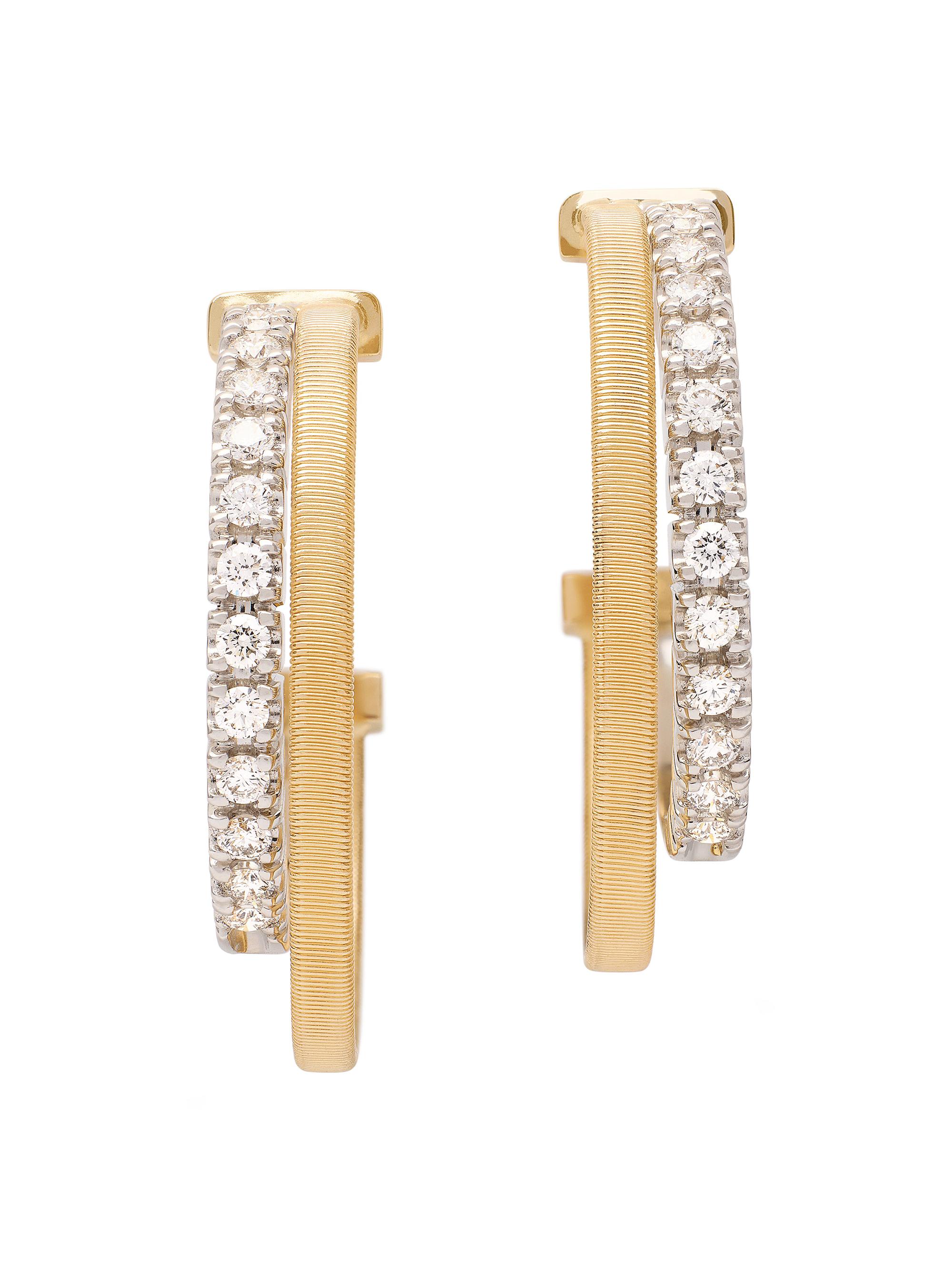 Marco Bicego Women's Masai Two-Tone 18K Gold & 0.68 TCW Diamond Double Hoop Earrings - Yellow Gold