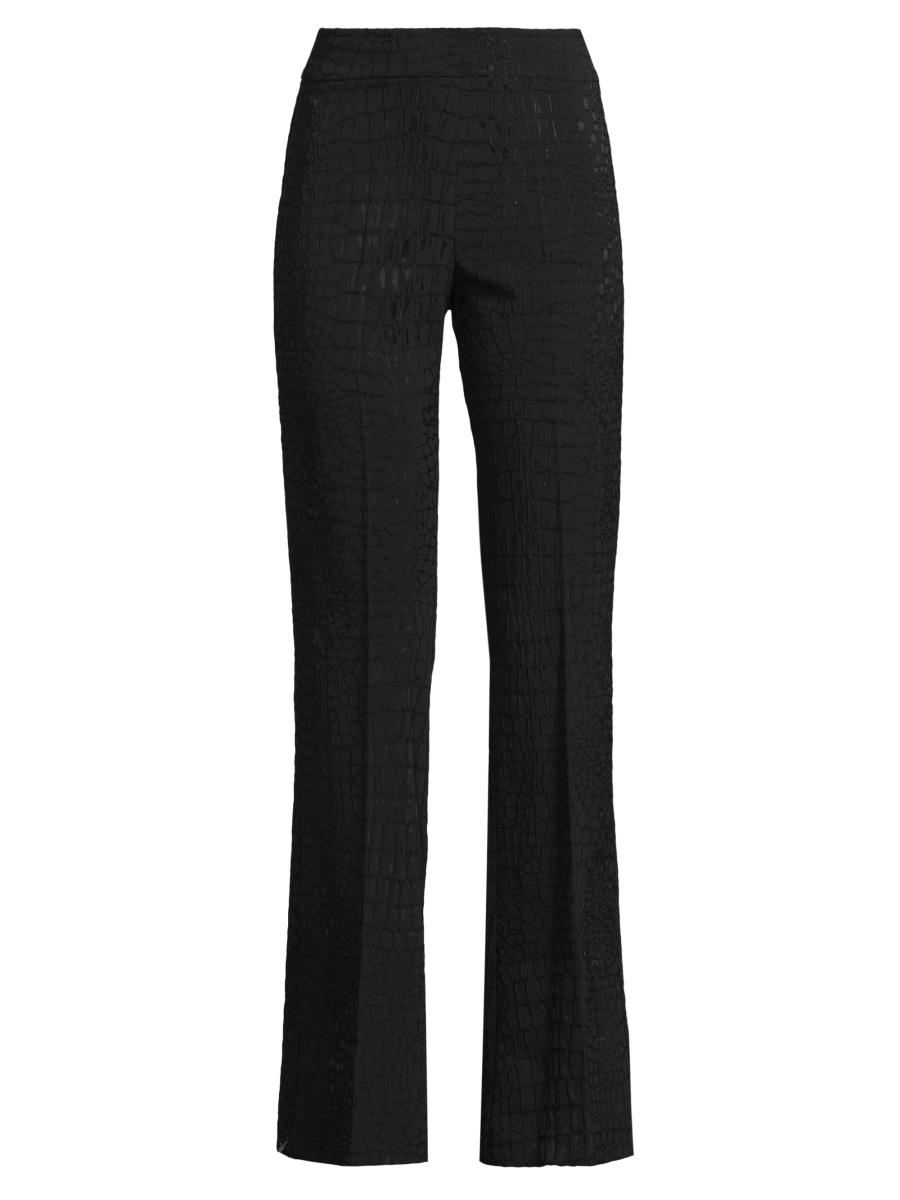 Avenue Montaigne Women's Jacquard Stretch Flared Pants In Black