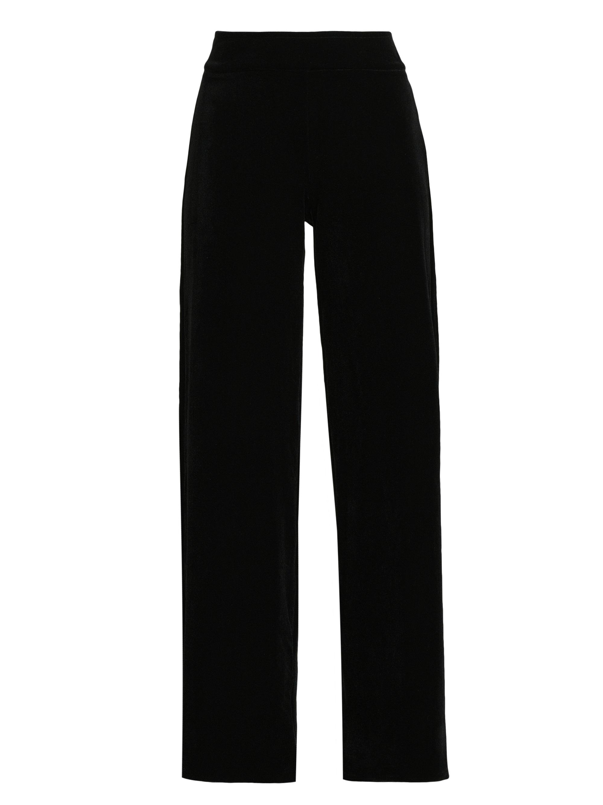 Avenue Montaigne Women's Velvet Stretch Wide-Leg Pants - Black