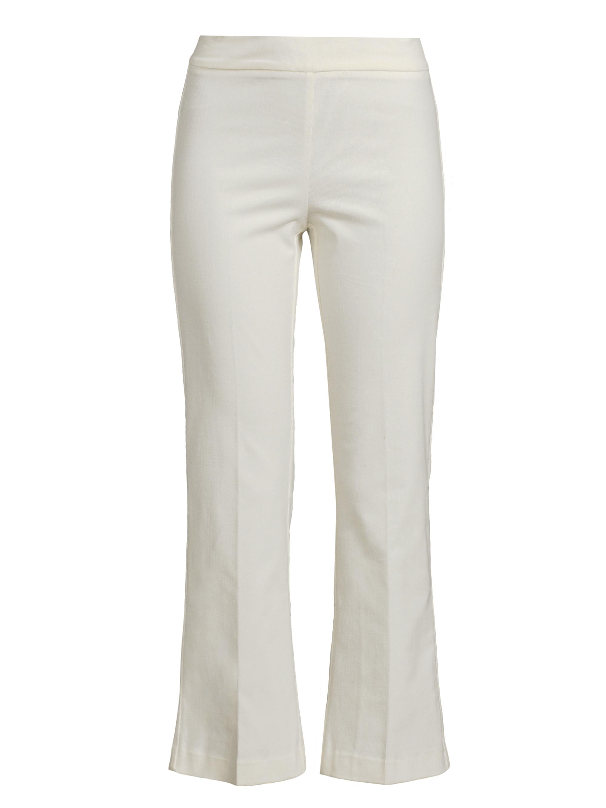 Avenue Montaigne Women's Corduroy Flared Crop Pants - Off White
